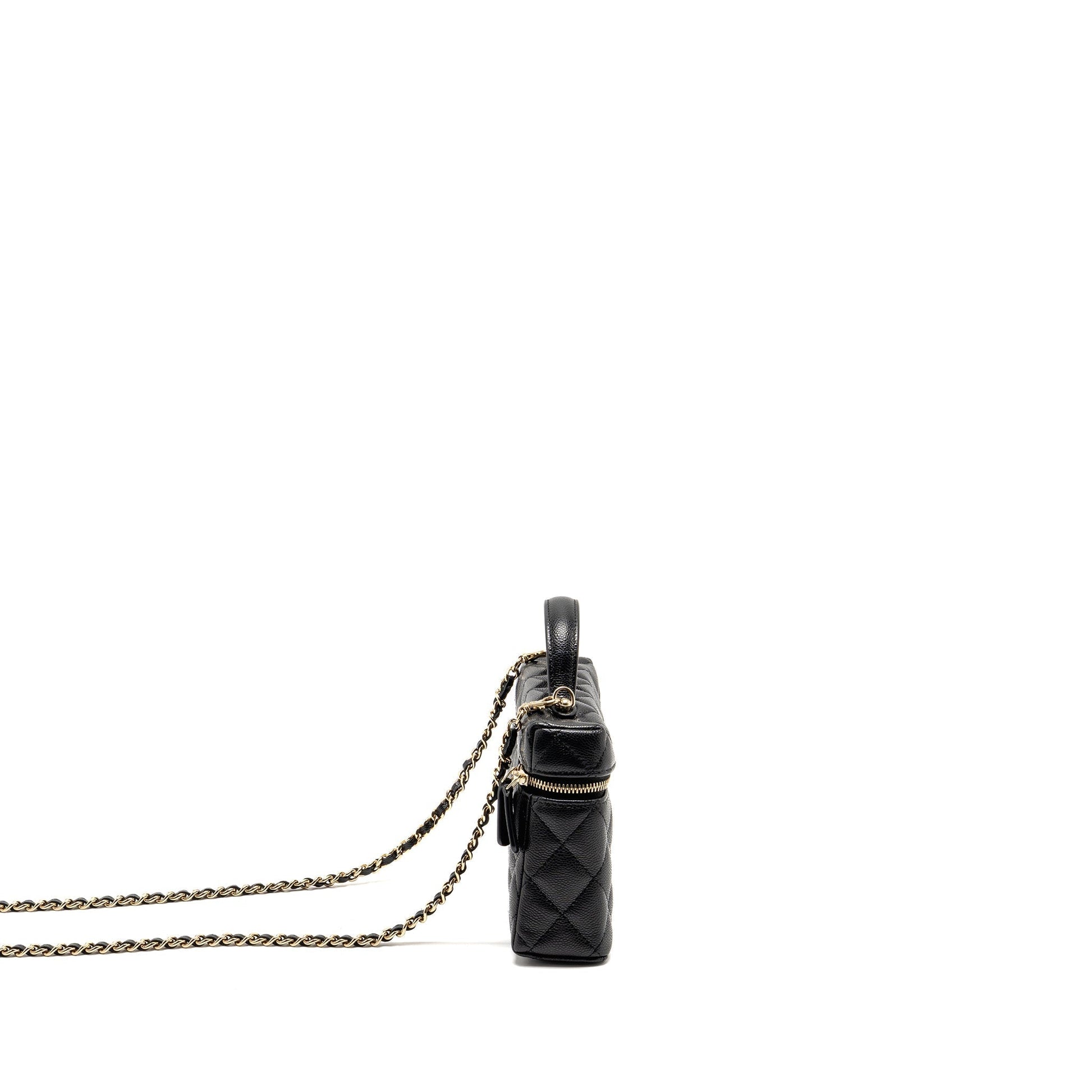Chanel 25P CC top handle Vanity caviar Black Handbag