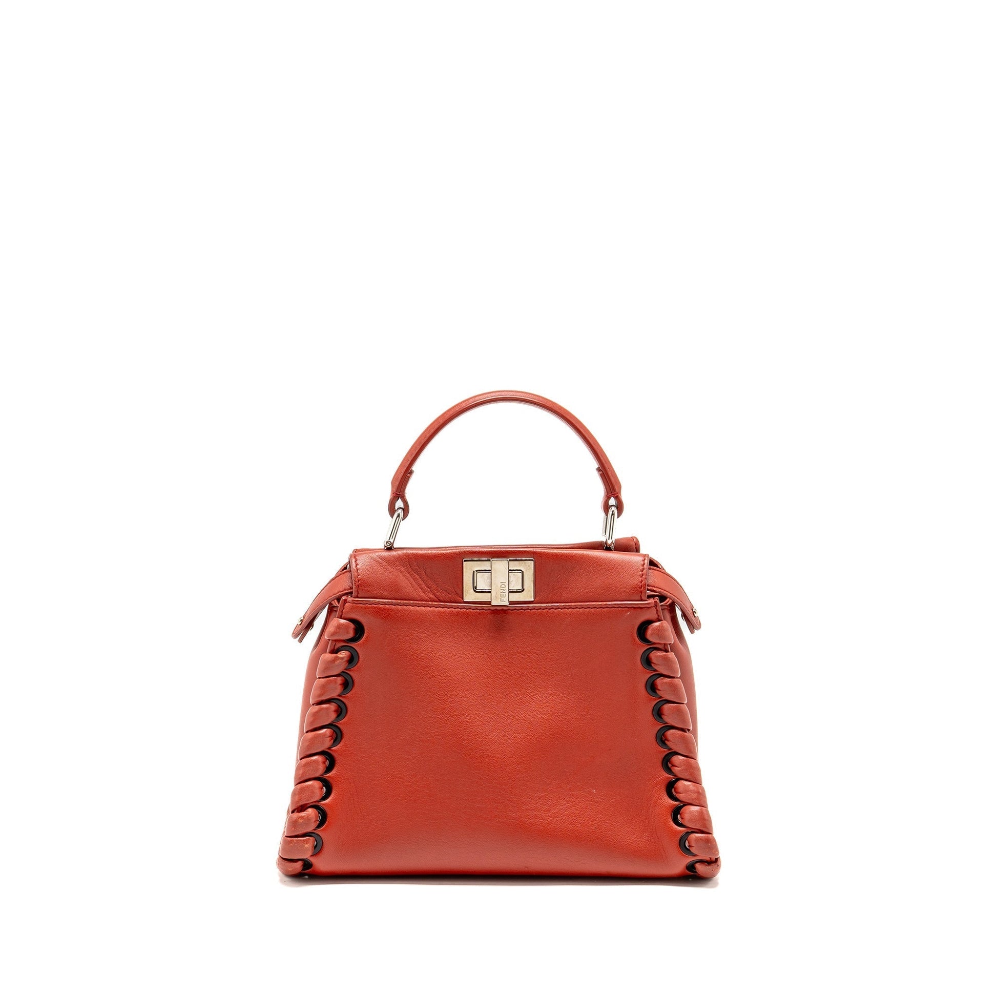 Fendi Peekaboo Whipstitch Bloody Mary Handbag Lambskin Mini Travel Bag