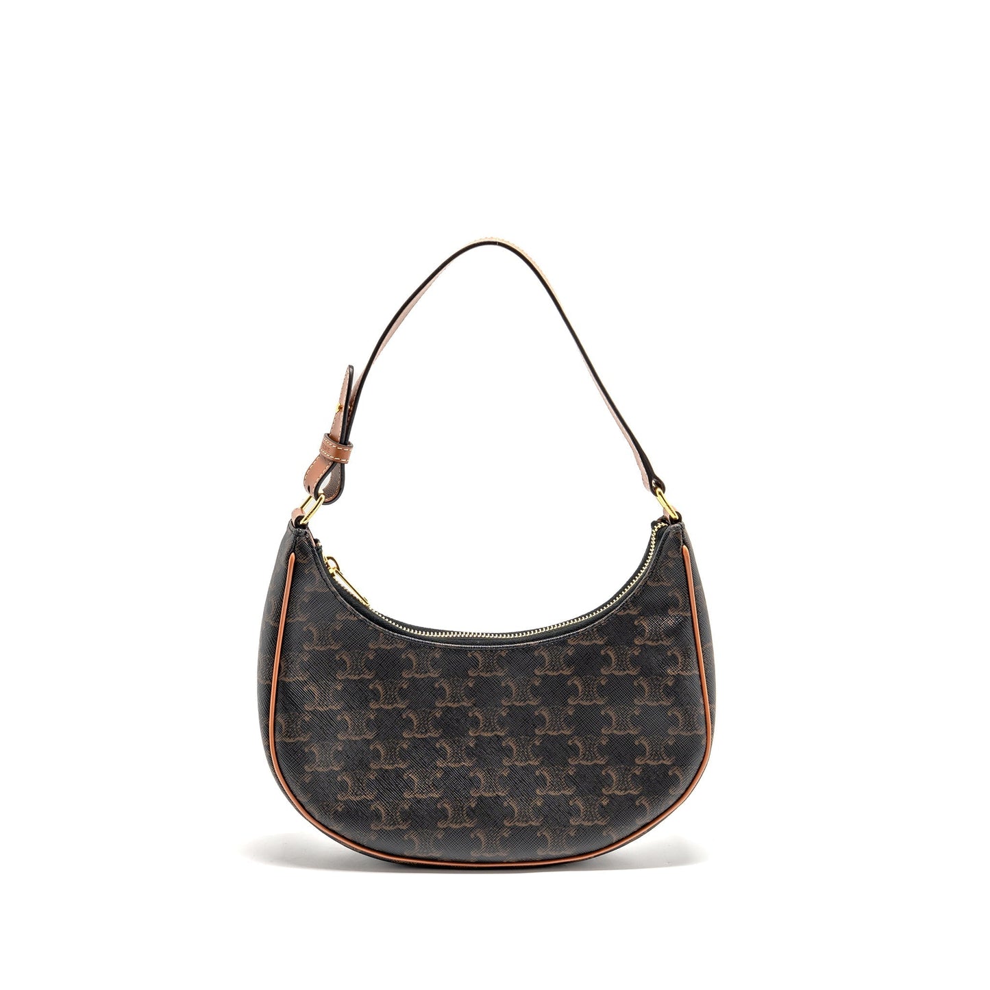 Celine Ava Purse Triomphe Calfskin Handbag Canvas Tan Travel Bag