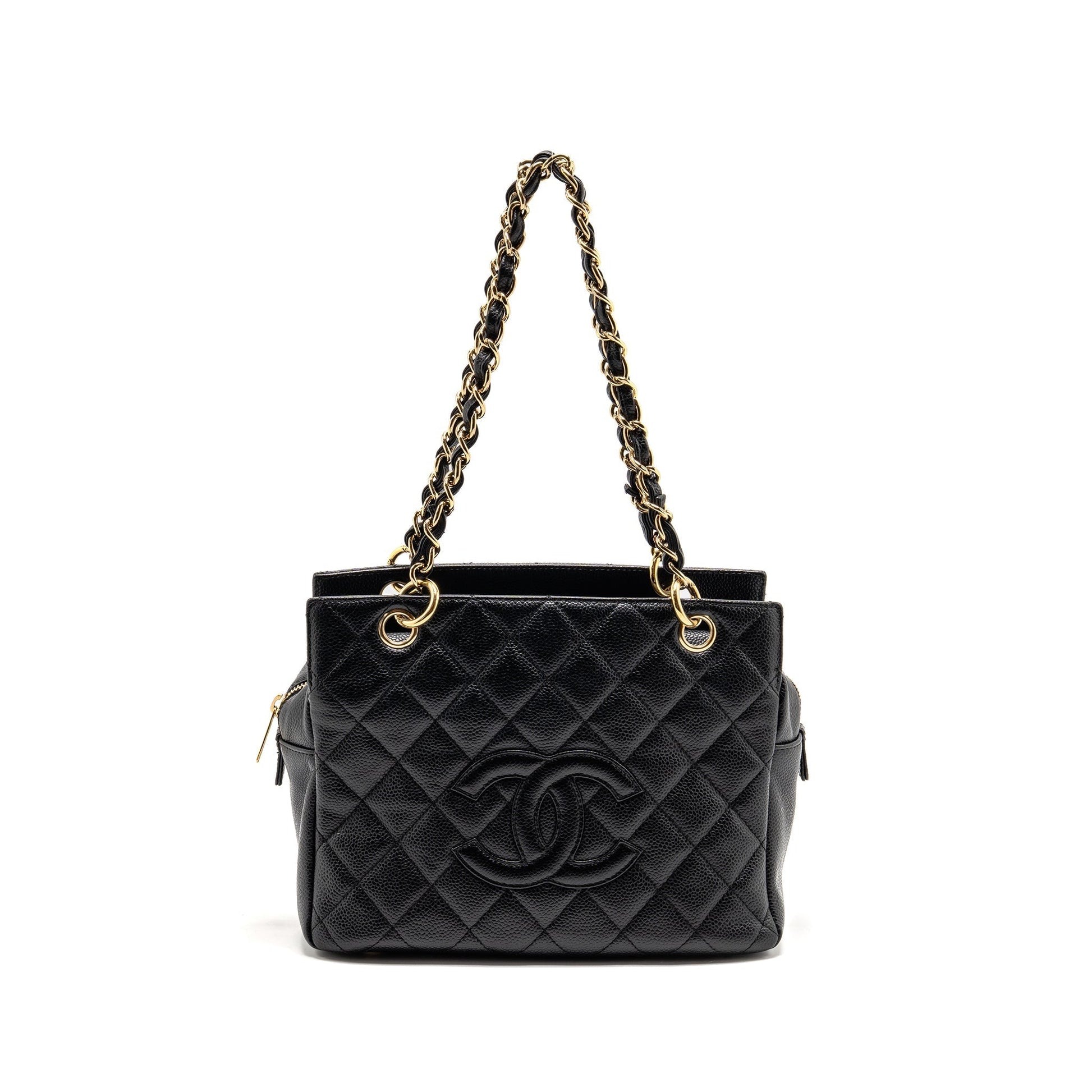 Chanel Petite Timeless Caviar GHW Black Tote Bag