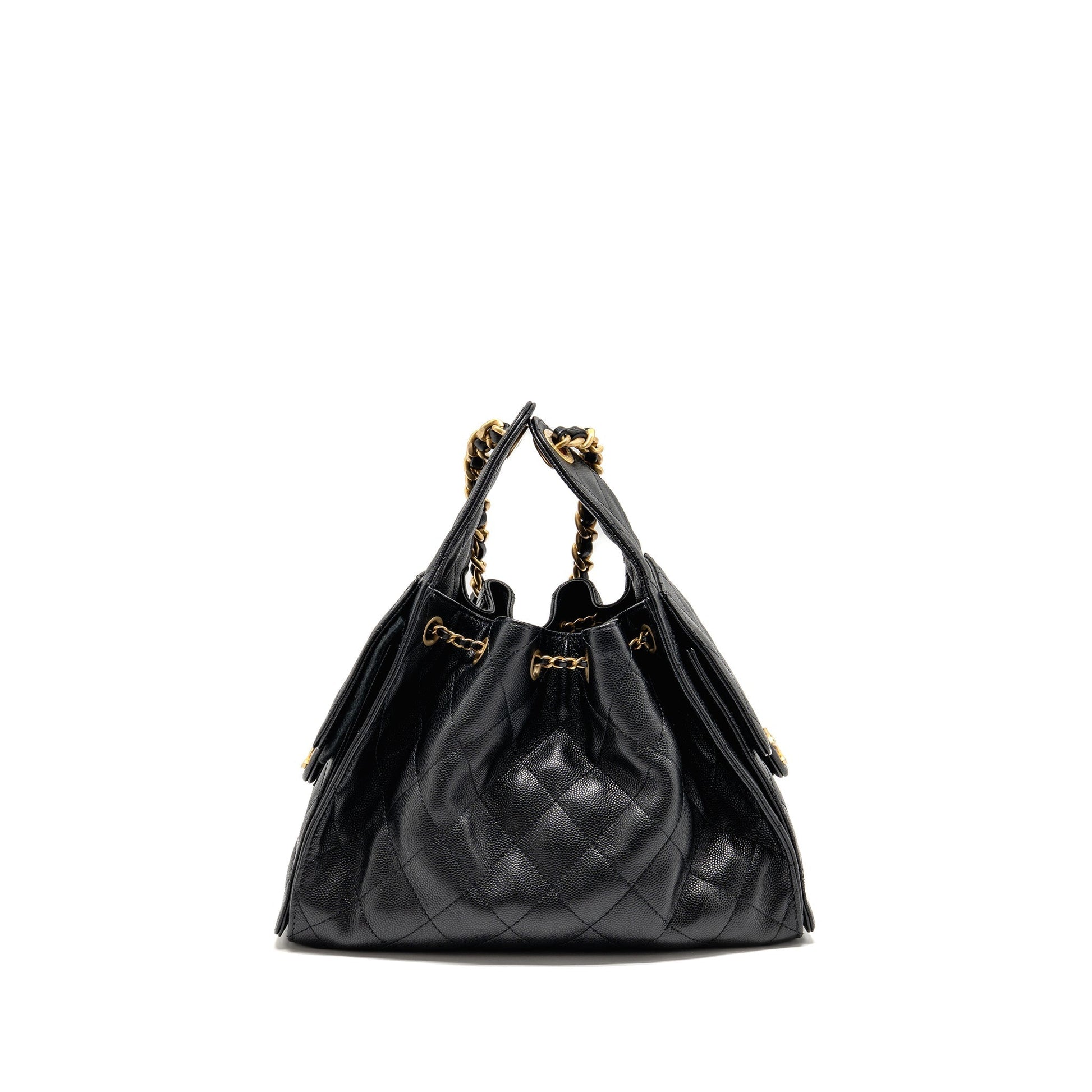 Chanel 25 caviar GHW microchip Black Small Handbag