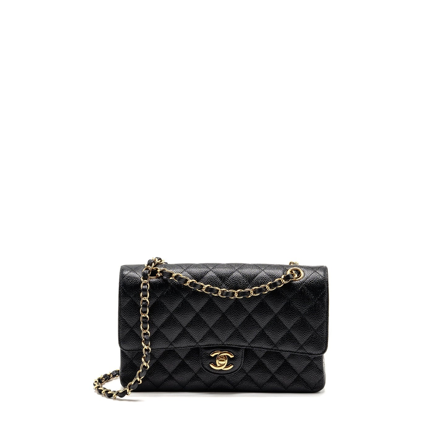 Chanel Classic Double Flap caviar GHW Black Shoulder Bag Ghw 35