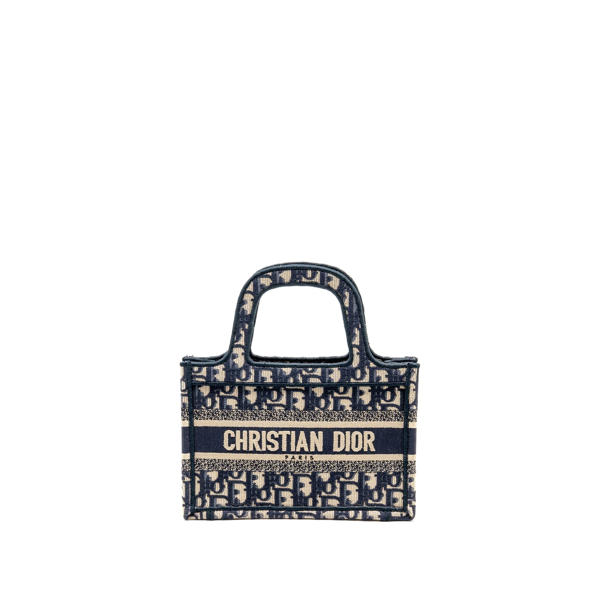 Dior Book Tote Oblique Embroidery Handbag Blue Mini Tote Bag Blue Handbag