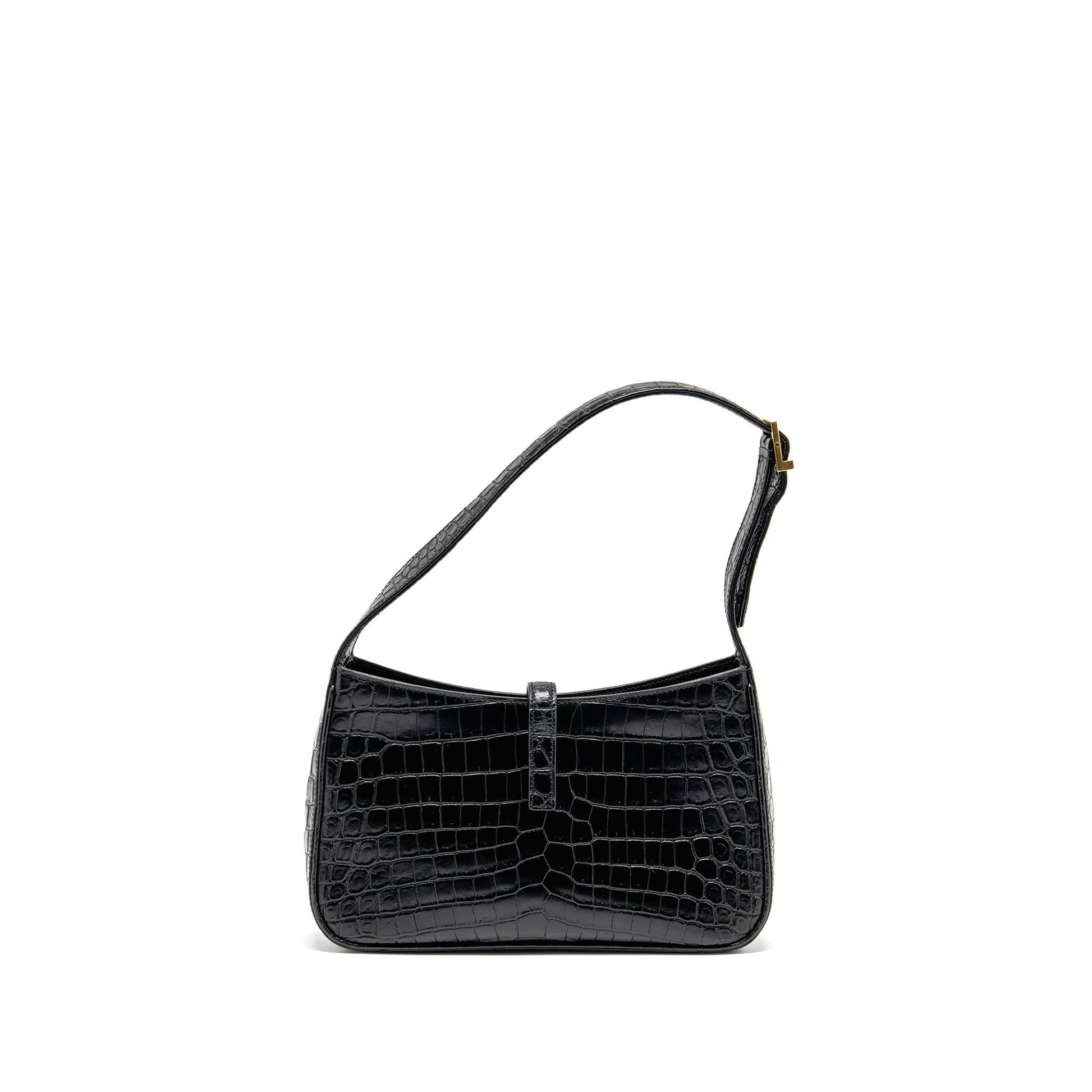 YSL Saint Laurent Hobo Purse Calfskin Black Mini Shoulder Bag