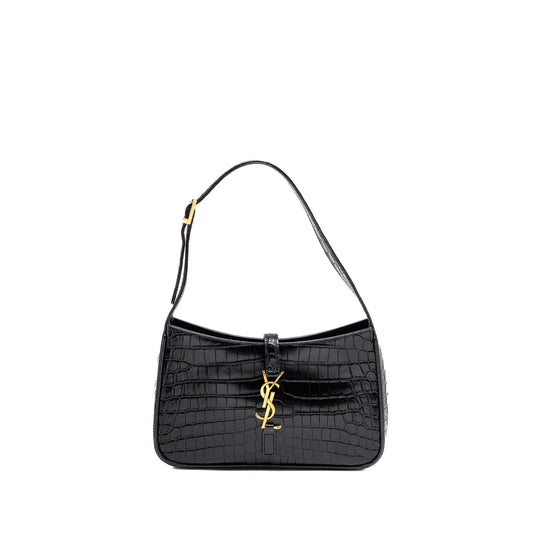 YSL Saint Laurent Hobo Purse Calfskin Black Mini Shoulder Bag