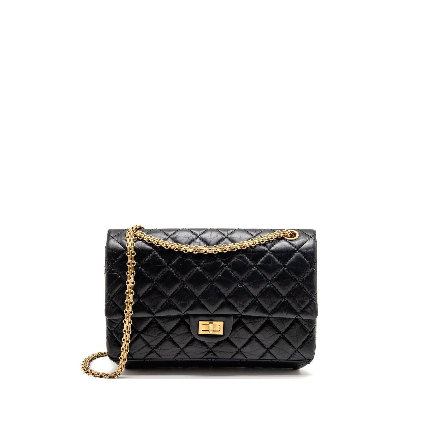 Chanel 2.55 Reissue Flap Aged Calfskin GHW Black Shoulder Bag 10