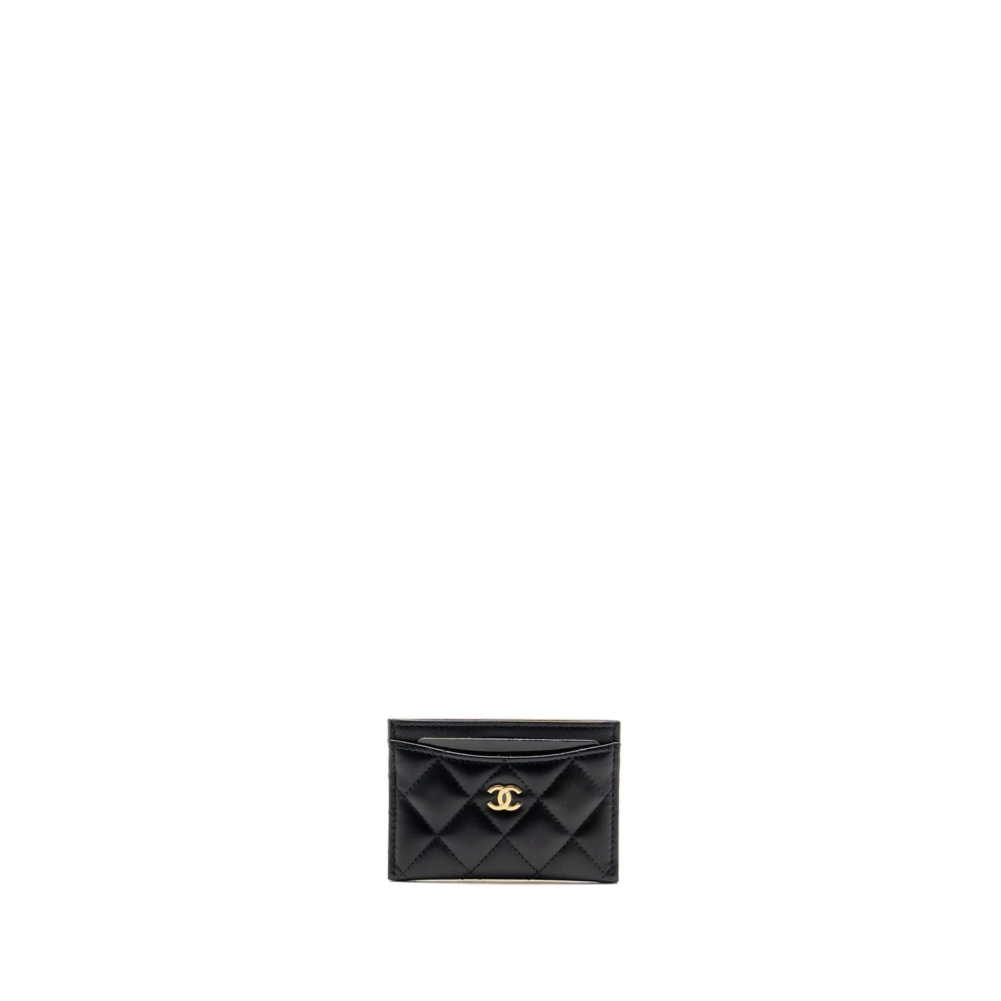 Chanel Classic CC Card Holder Lambskin LGHW Black Wallet Case