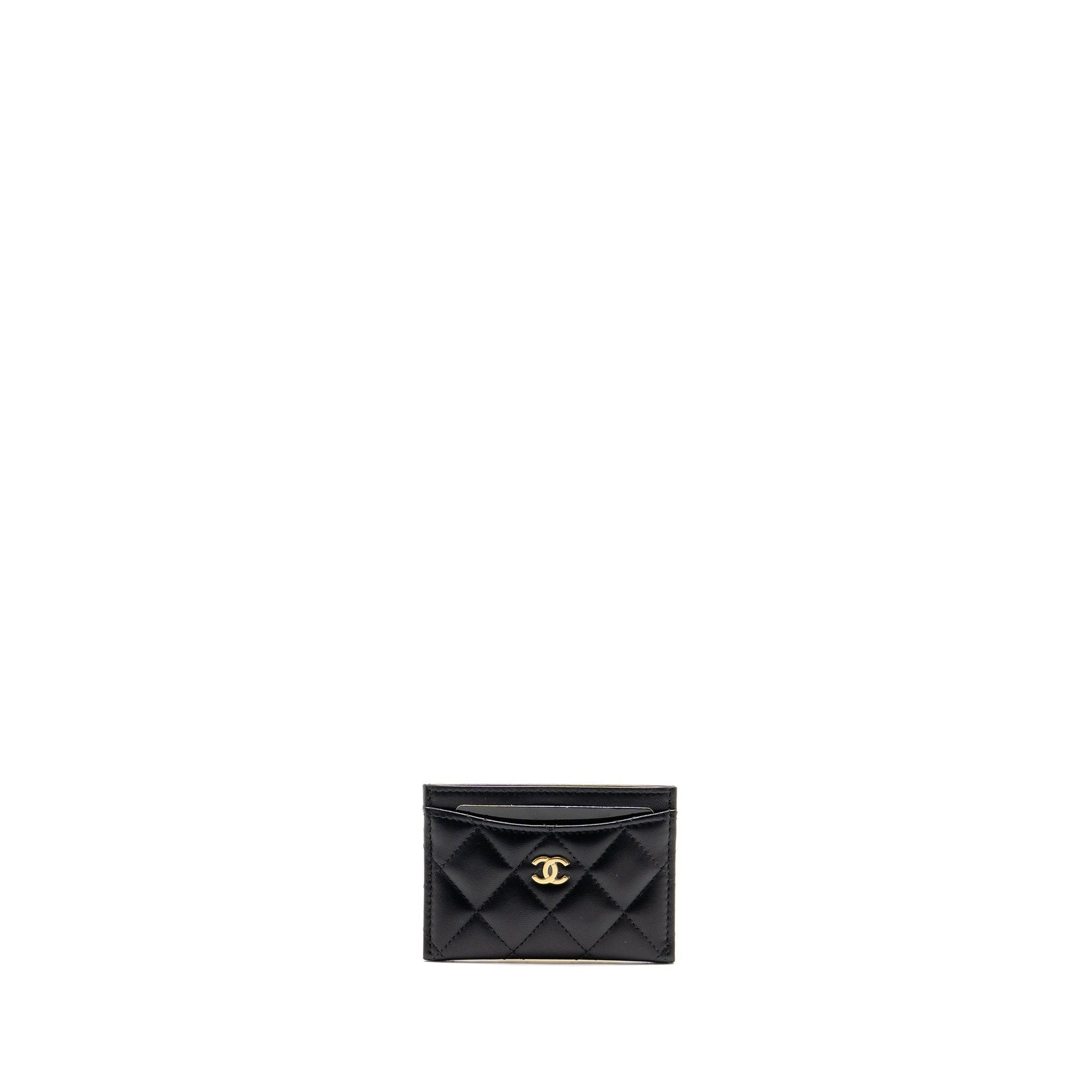 Chanel Classic CC Card Holder Lambskin LGHW Black Wallet Case