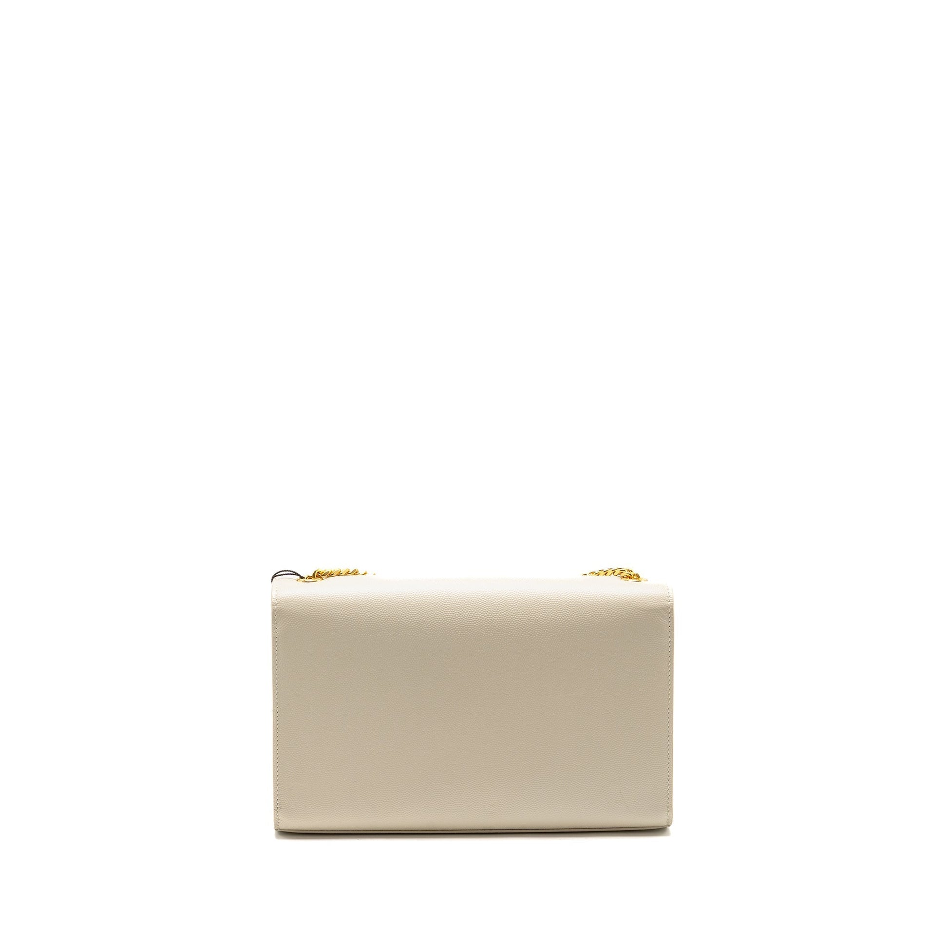 YSL Saint Laurent Kate Purse Grained Calfskin Travel Bag White Medium