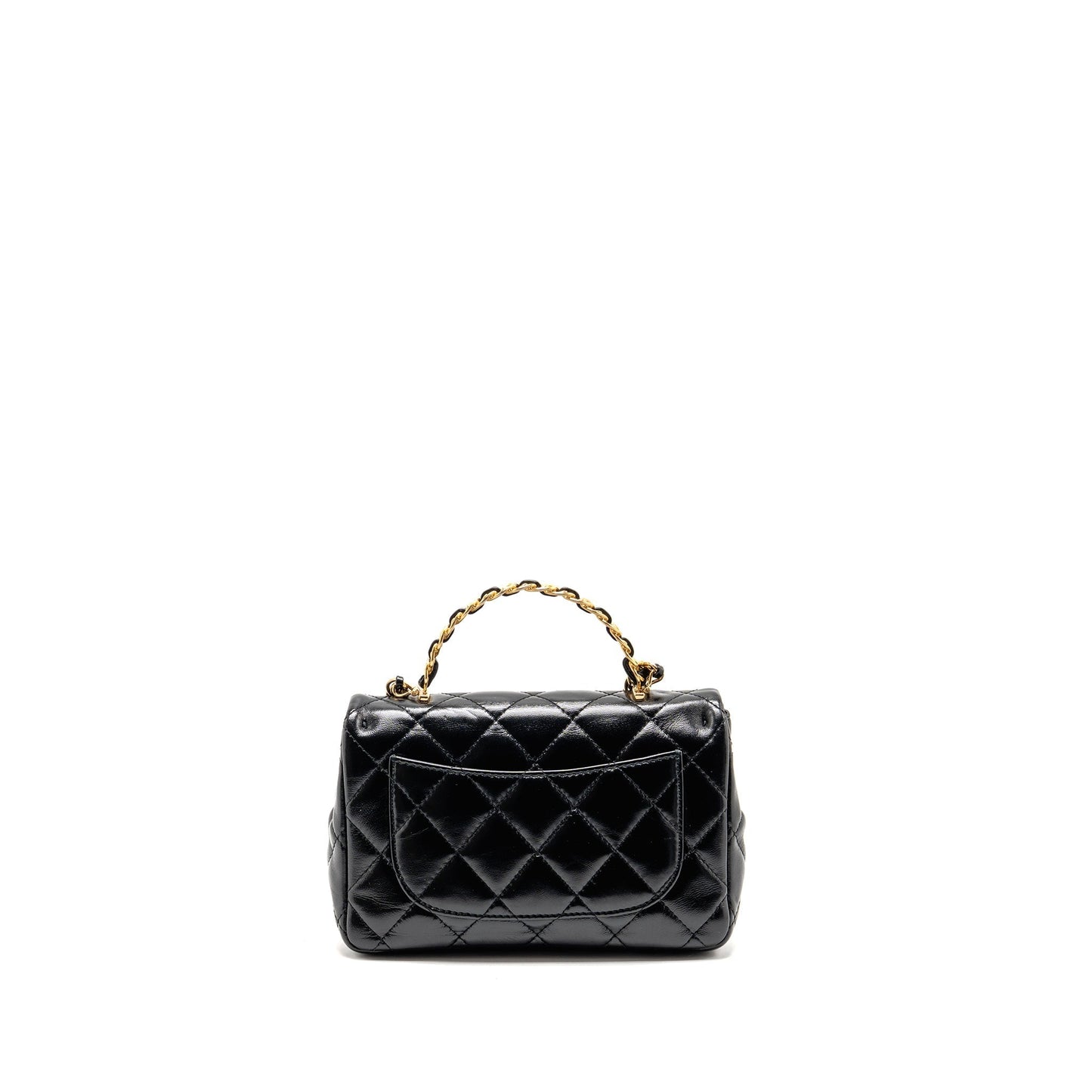 Chanel top handle flap shiny lambskin GHW Black Shoulder Bag