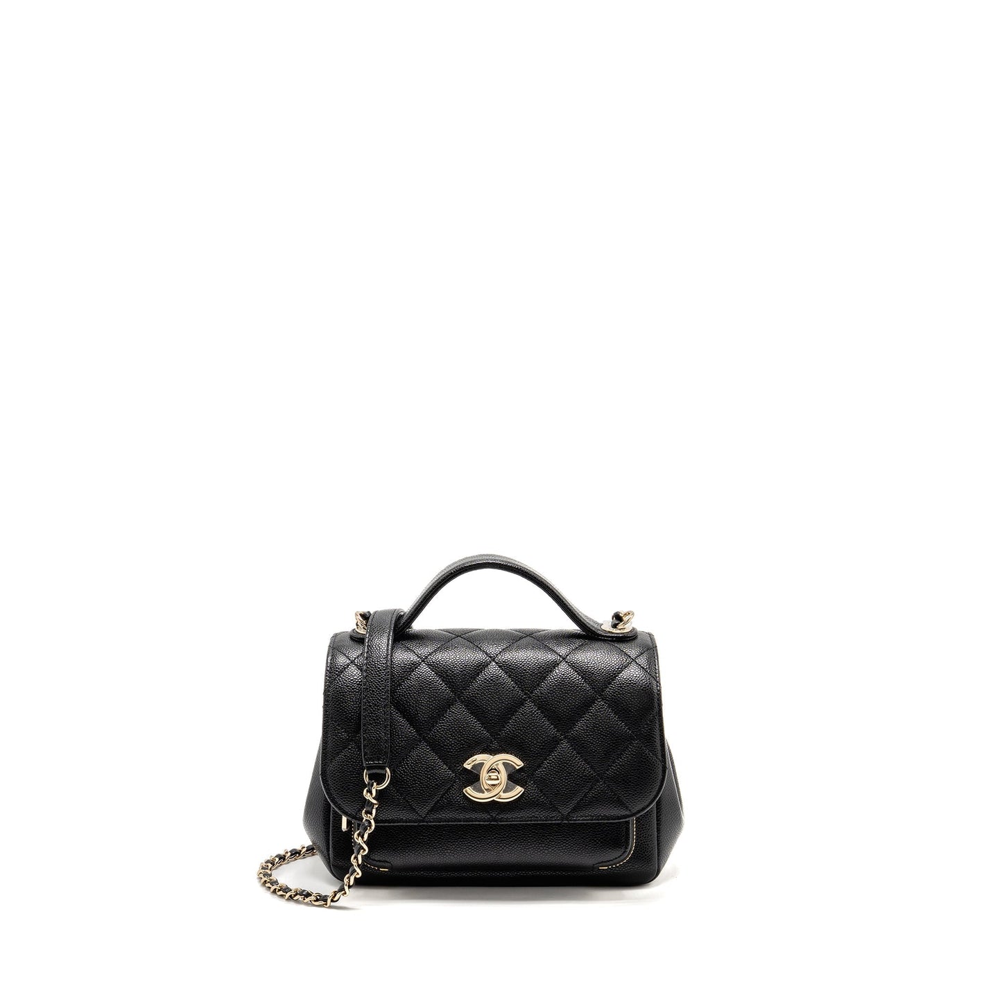 Chanel Business Affinity Caviar LGHW Microchip Black Small Handbag Microchip 4