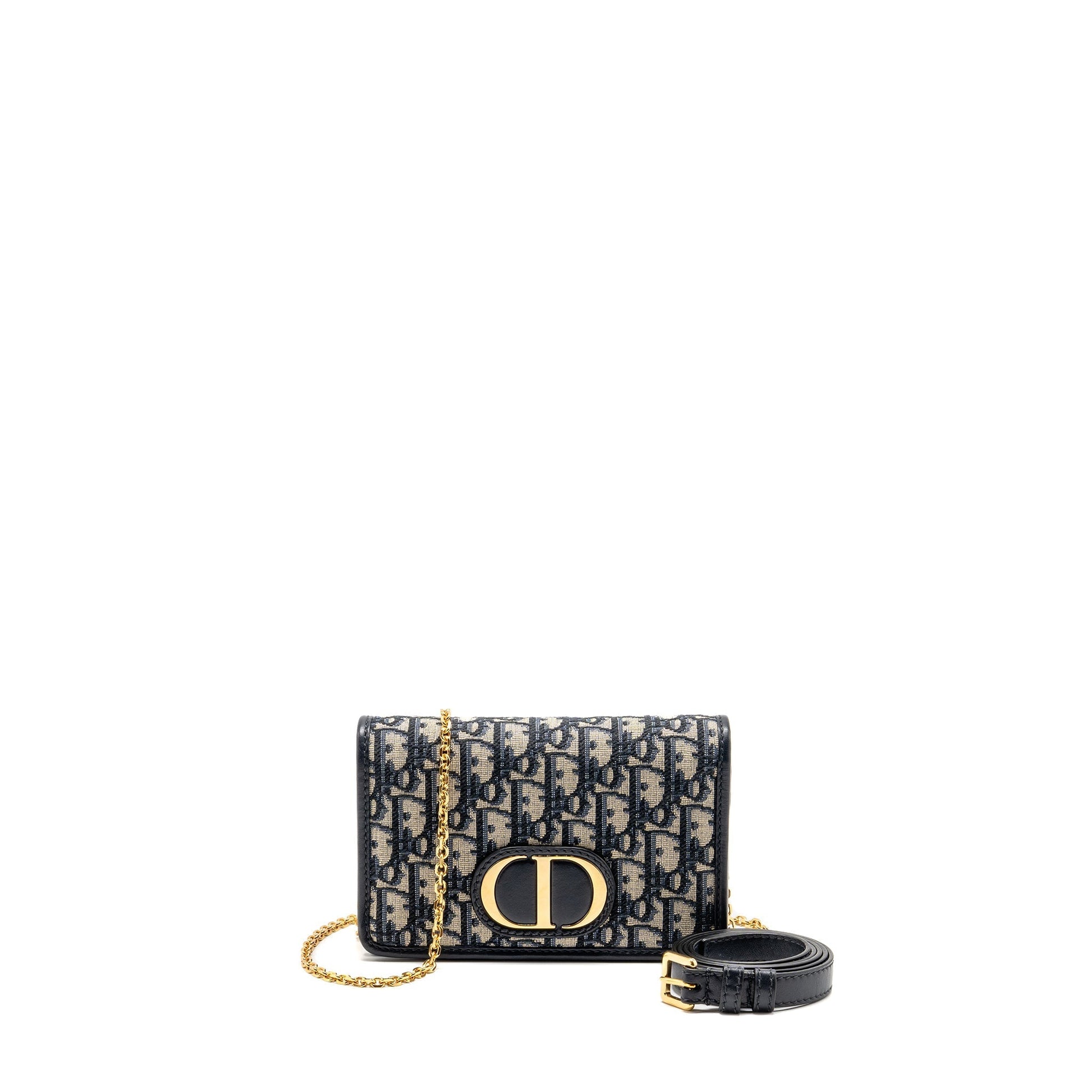 Dior In Montaigne Pouch Oblique Jacquard Handbag Blue Travel Bag