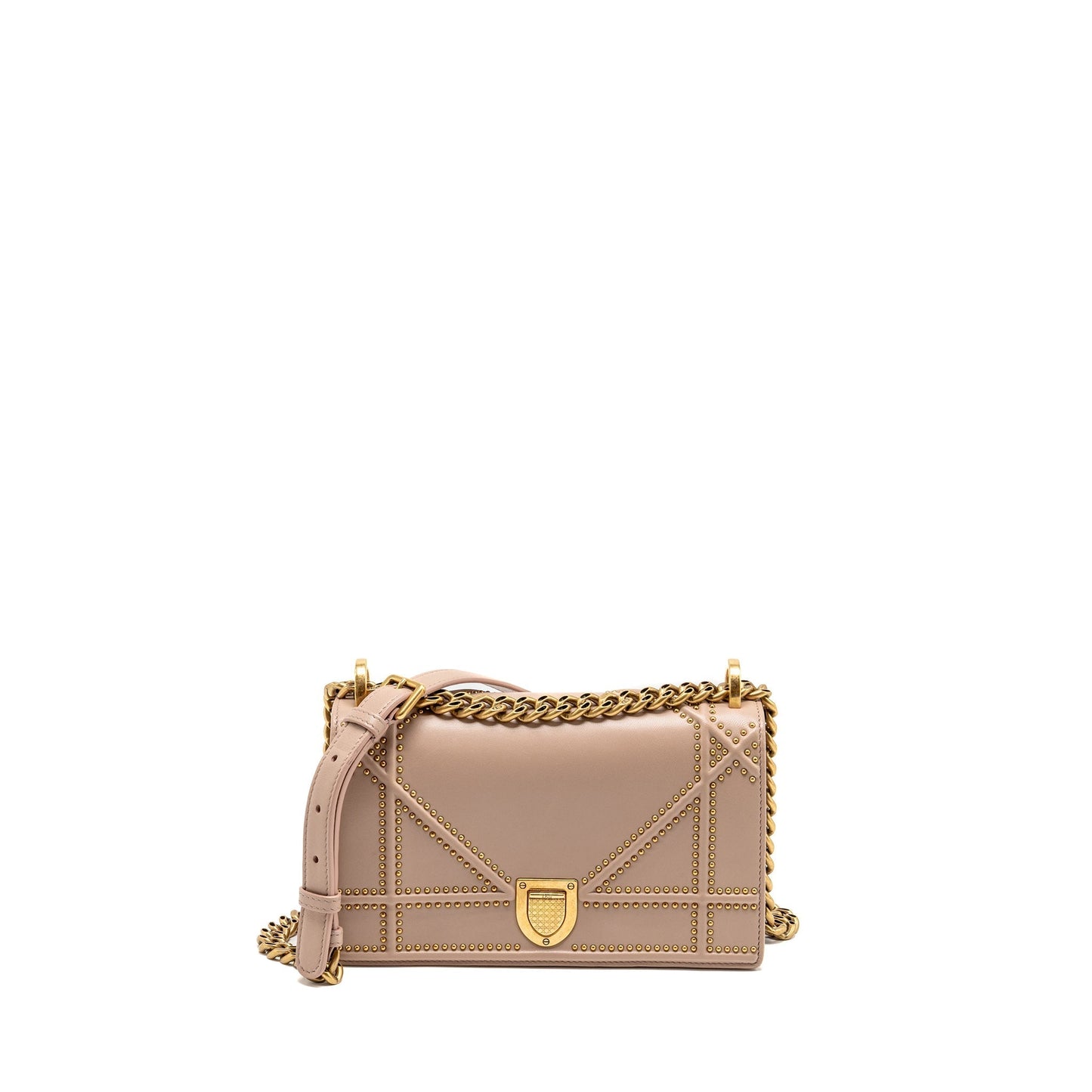 Dior Studded ama Dark Handbag Pink Small Travel Bag