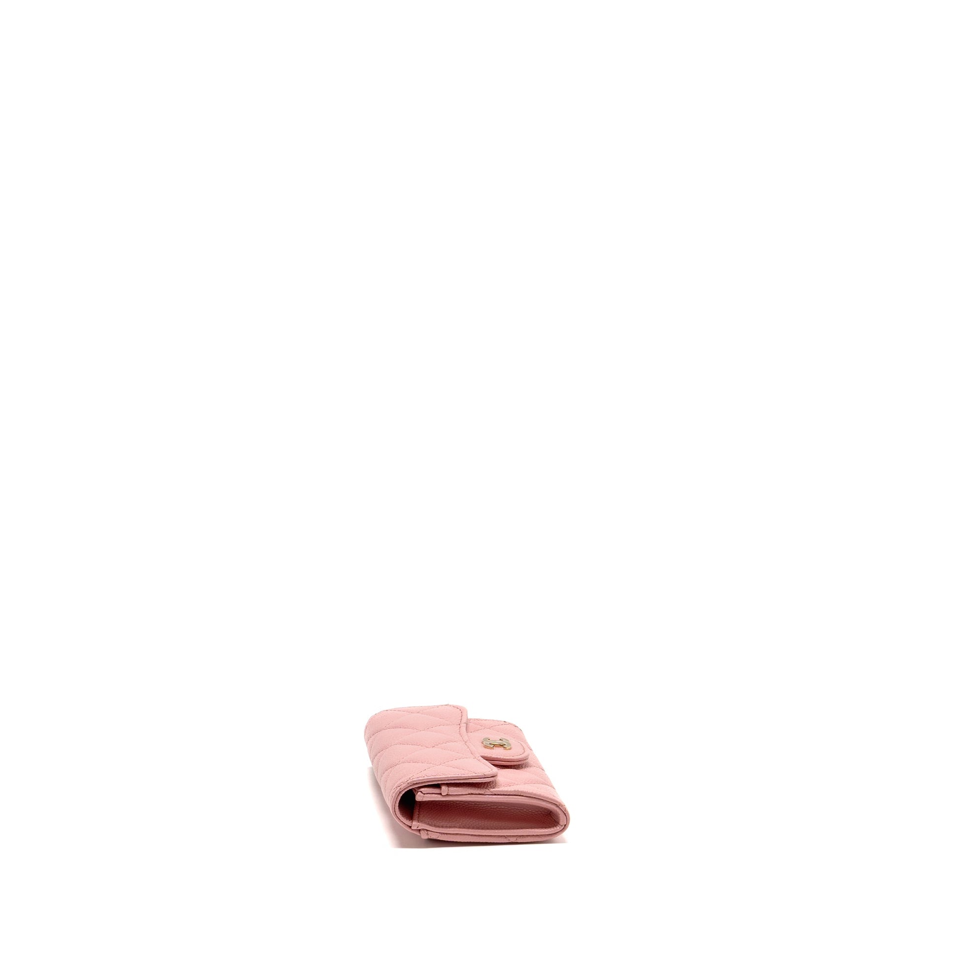 Chanel Classic flap card holder caviar LGHW Pink Wallet Case