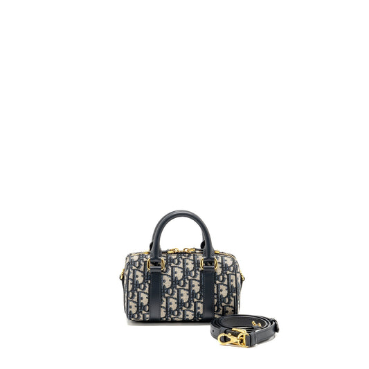 Dior Groove Purse Nano Oblique Handbag Canvas Blue Travel Bag