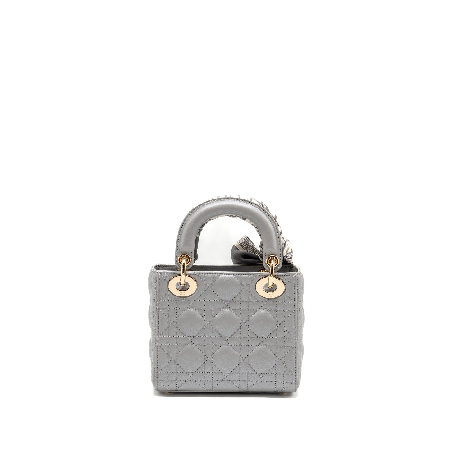 Dior Lady Lambskin Light Grey Handbag Mini Travel Bag Grey Handbag