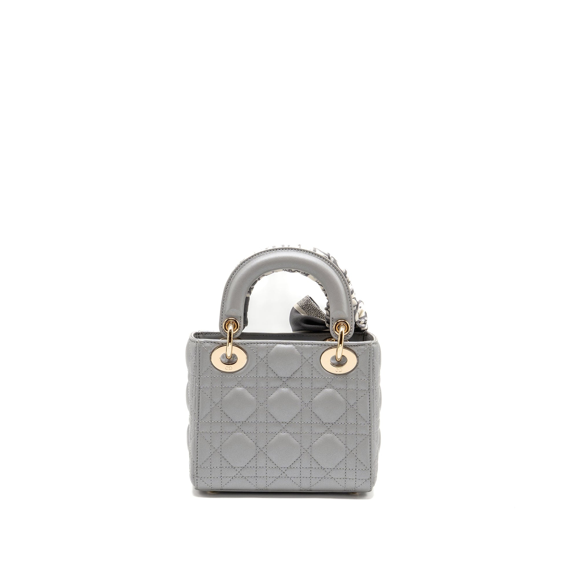 Dior Lady Lambskin Light Grey Handbag Mini Travel Bag Grey Handbag
