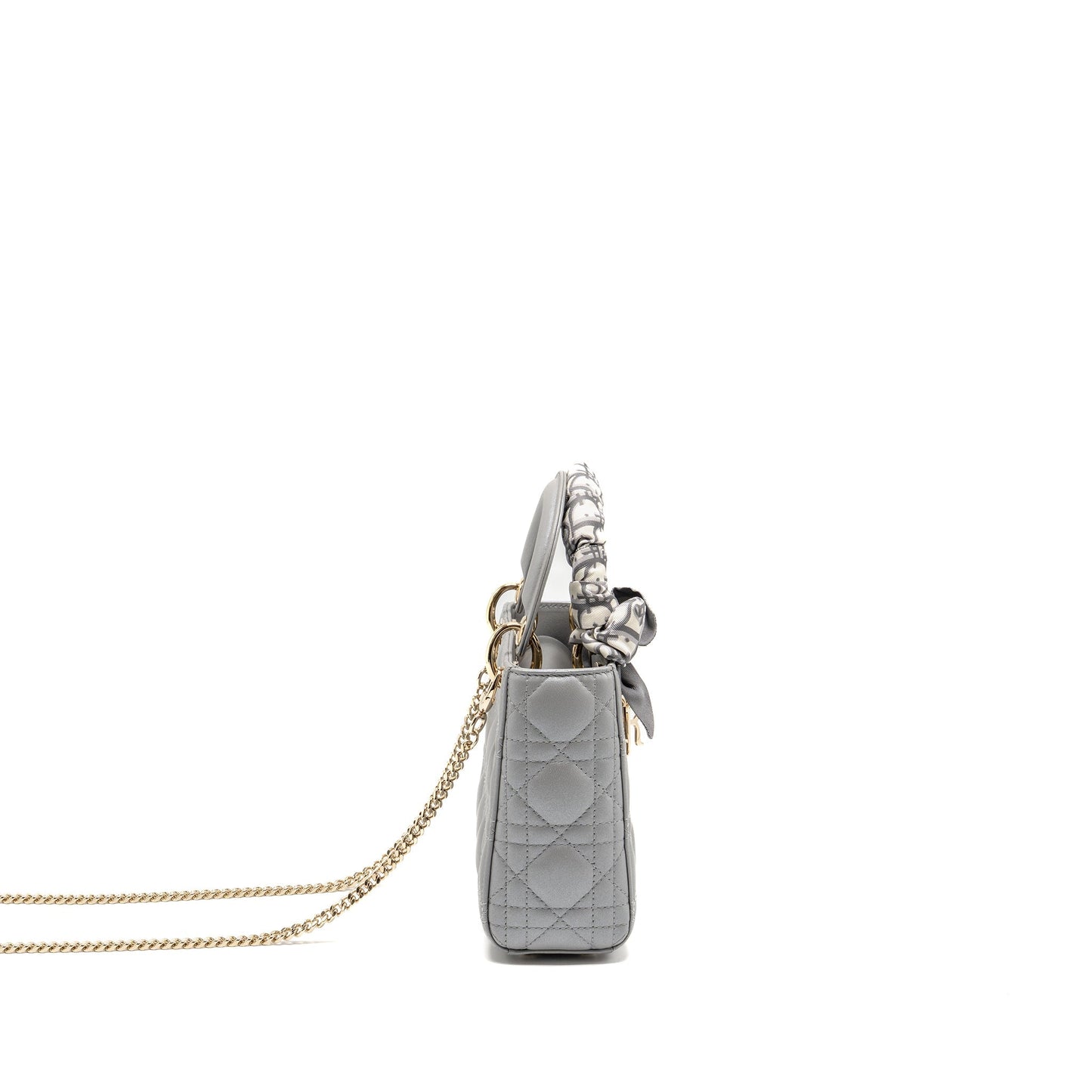 Dior Lady Lambskin Light Grey Handbag Mini Travel Bag Grey Handbag