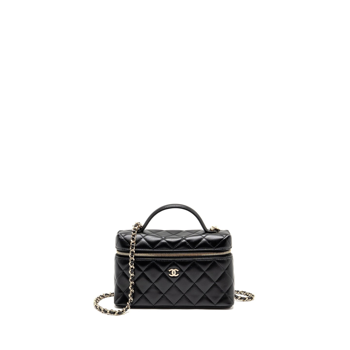 Chanel 25b CC top handle vanity Lambskin Black Handbag