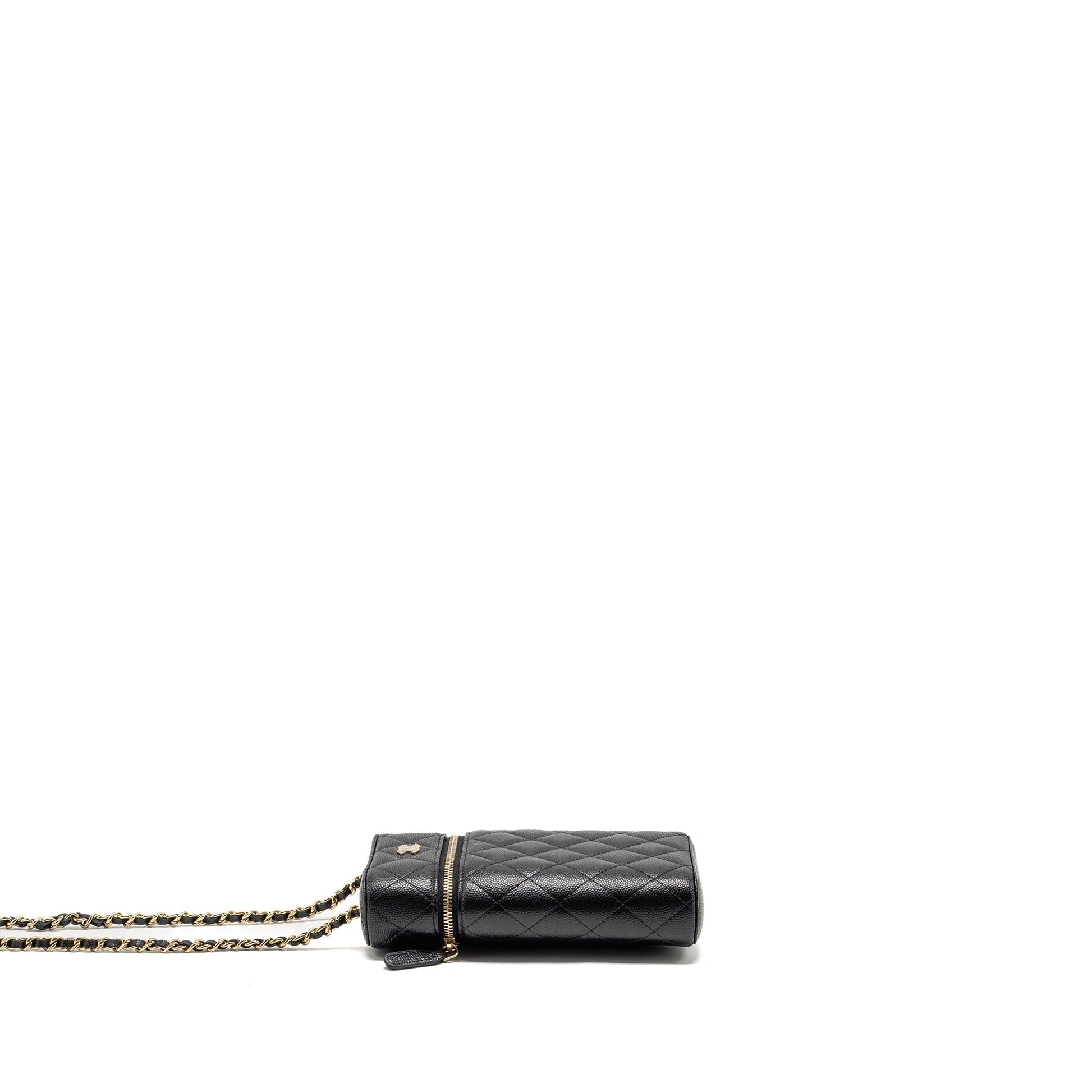 Chanel Classic Vanity Phone Holder Caviar LGHW Black Handbag