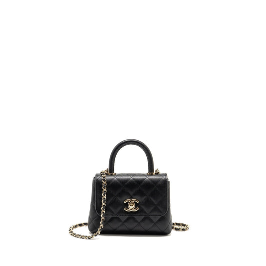 Chanel Coco Handle caviar LGHW Microchip Black Clutch Bag Microchip 2