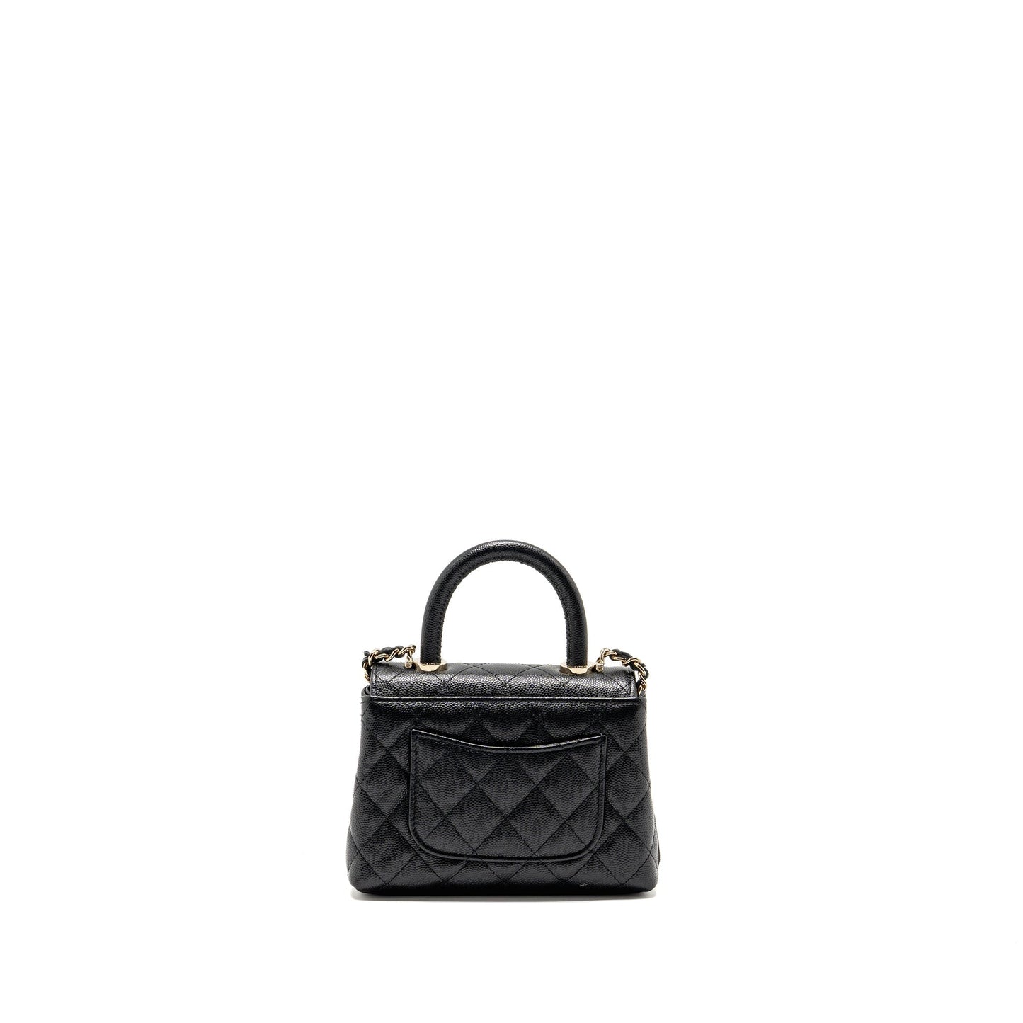 Chanel Coco Handle caviar LGHW Microchip Black Clutch Bag Microchip 2