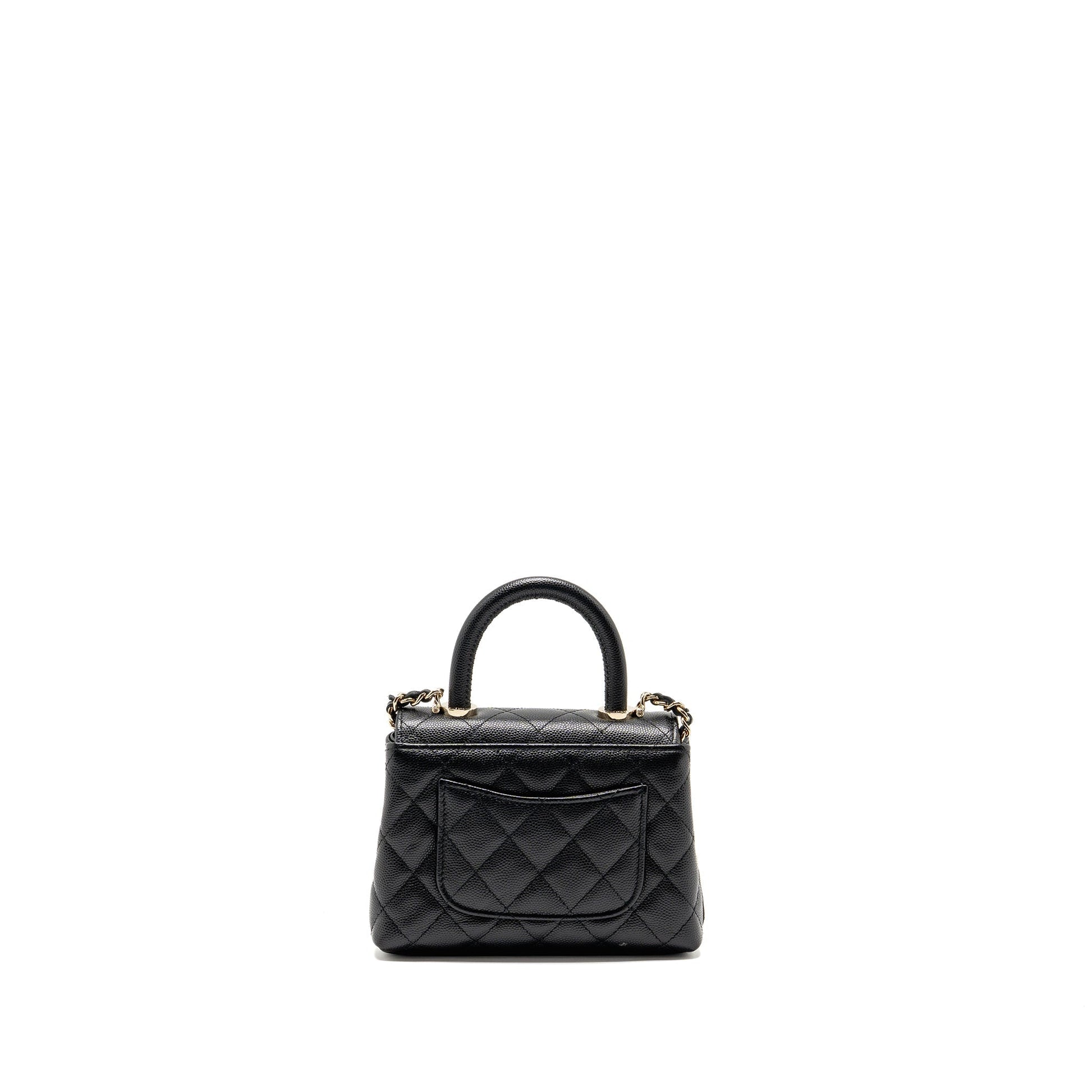 Chanel Coco Handle caviar LGHW Microchip Black Clutch Bag Microchip 2
