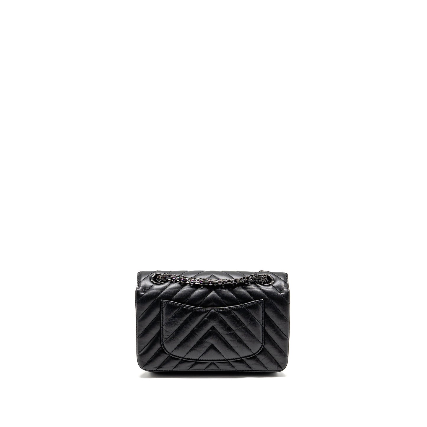 Chanel 2.55 Reissue Flap Chevron Aged Calfskin Black Shoulder Bag