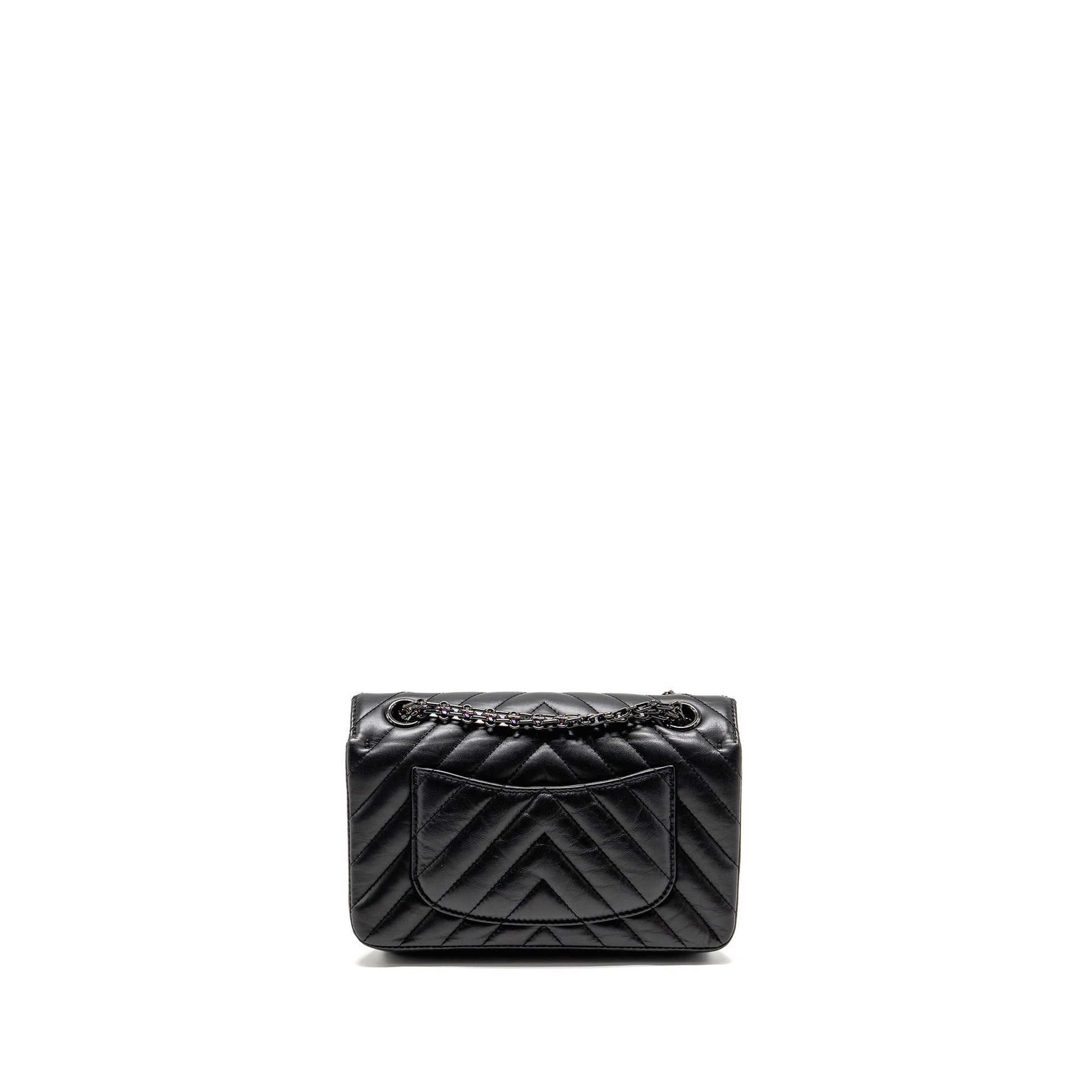 Chanel 2.55 Reissue Flap Chevron Aged Calfskin Black Shoulder Bag