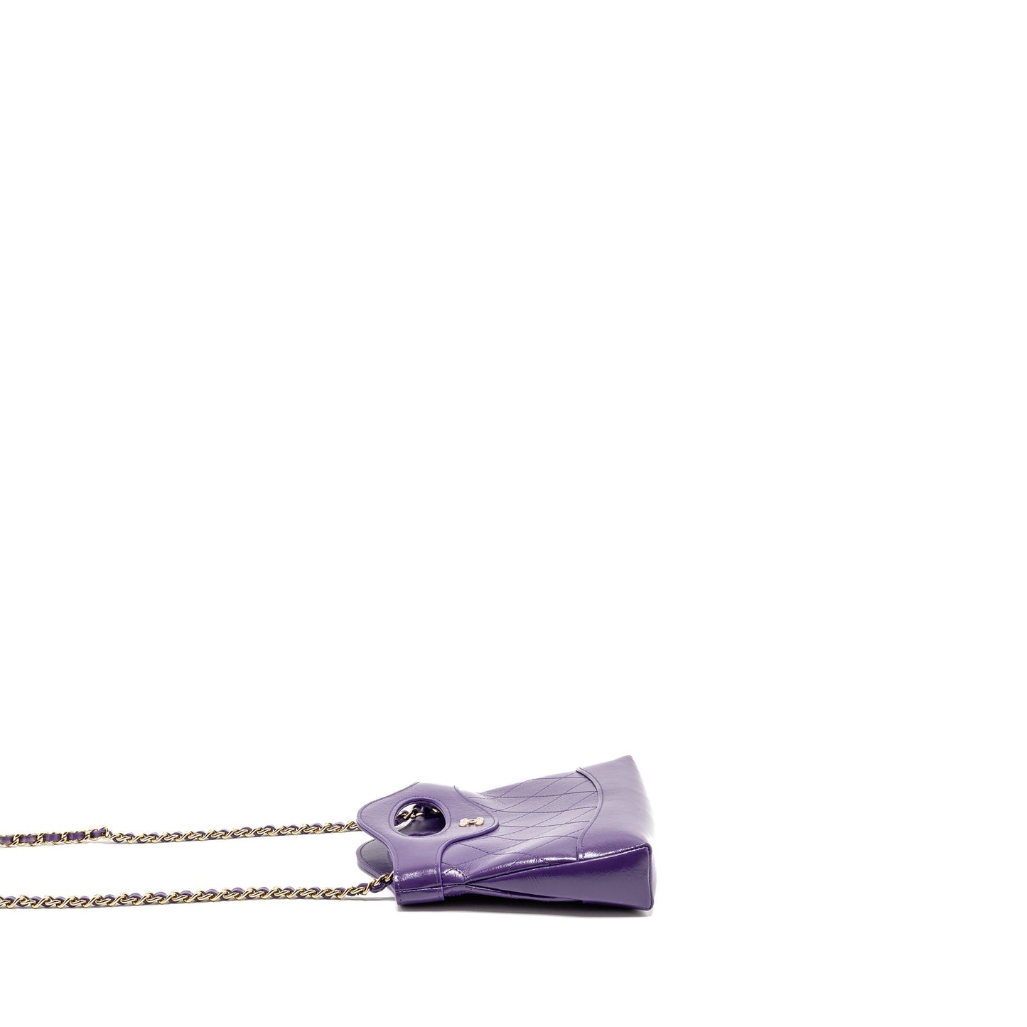 Chanel 31 Shiny Calfskin Purple LGHW Microchip Clutch Bag