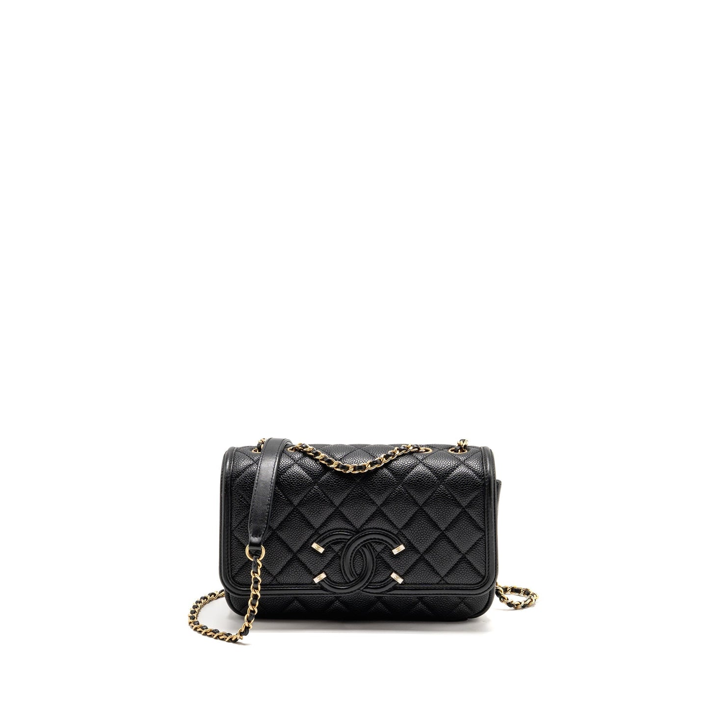 Chanel Filigree Flap Caviar GHW Black Shoulder Bag Ghw 1
