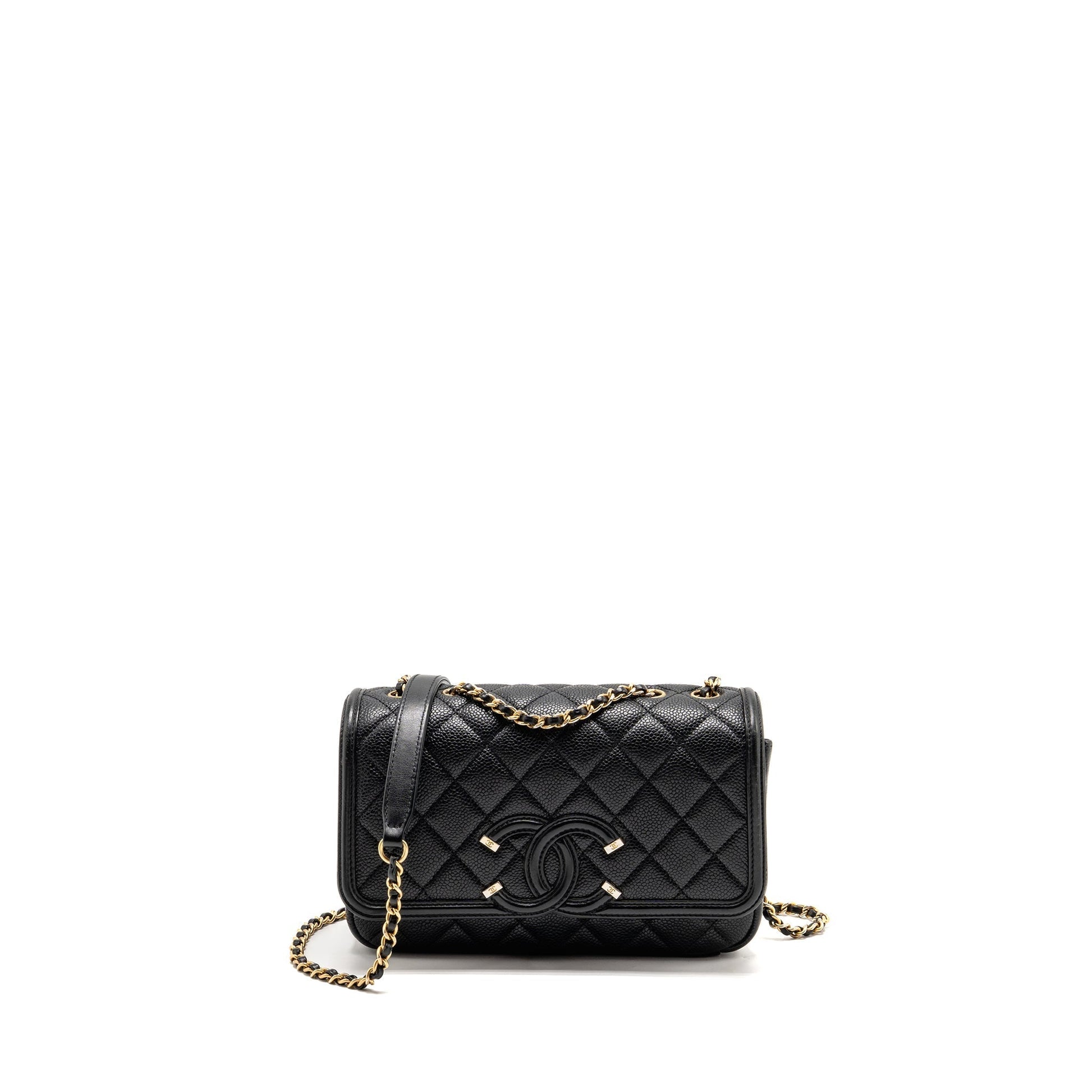 Chanel Filigree Flap Caviar GHW Black Shoulder Bag Ghw 1