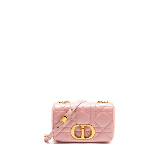 Dior Soft Caro Purse Lambskin Melocoton Handbag Small Travel Bag