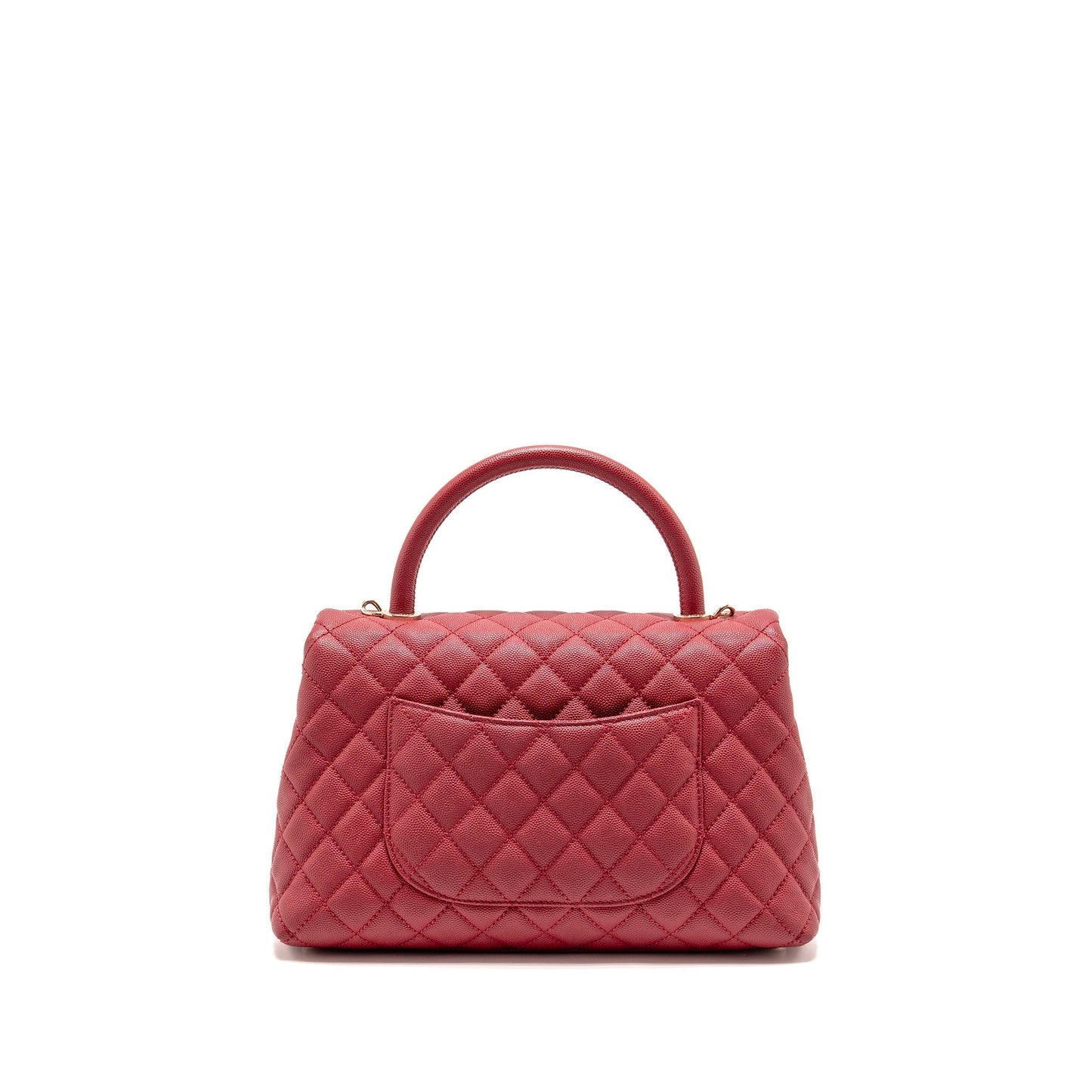 Chanel Coco Handle Caviar GHW Red Handbag