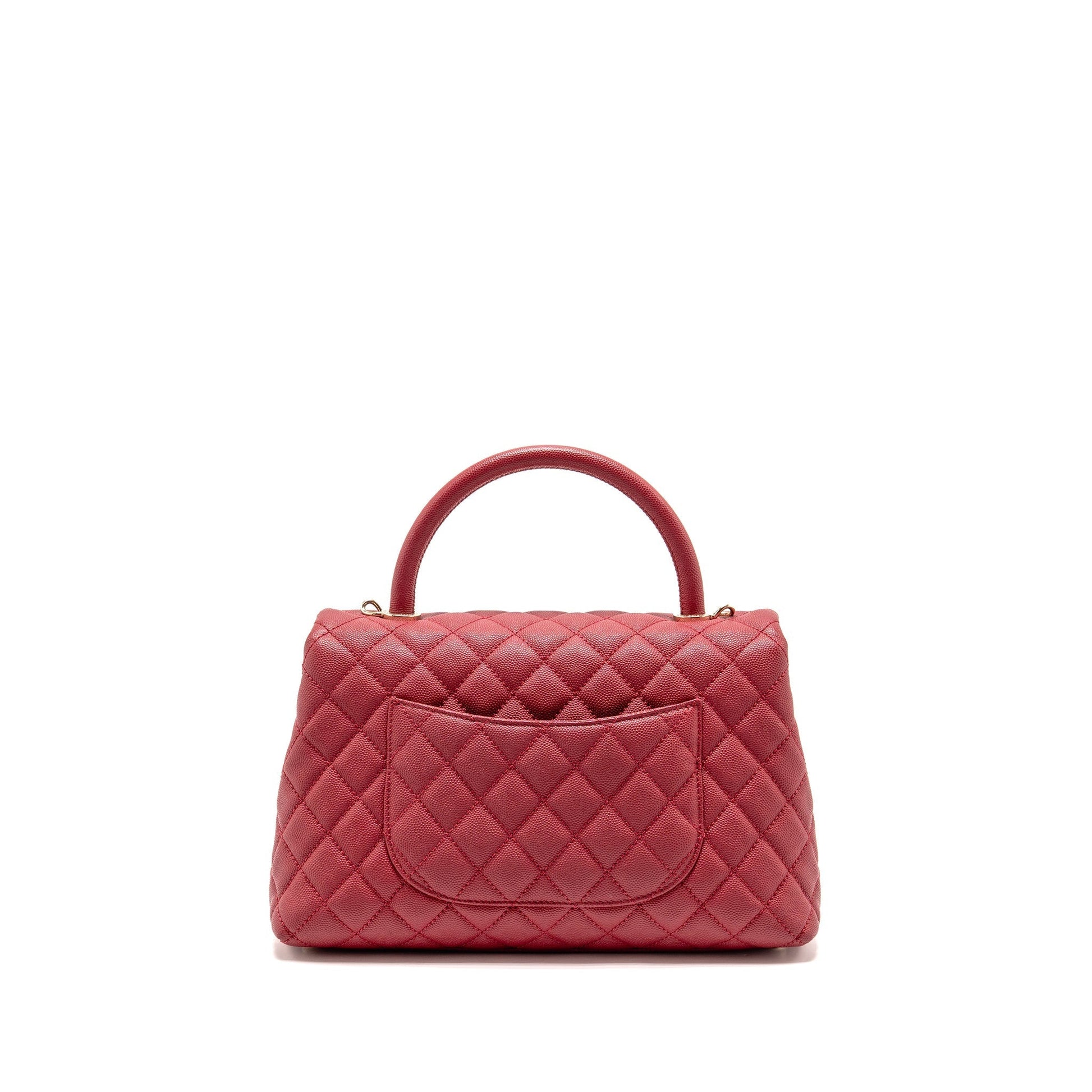 Chanel Coco Handle Caviar GHW Red Handbag
