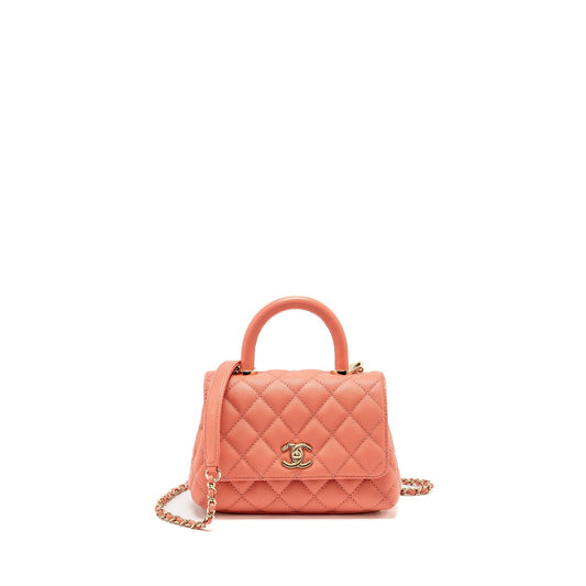 Chanel Coco Handle Caviar LGHW Microchip Pink Mini Bag
