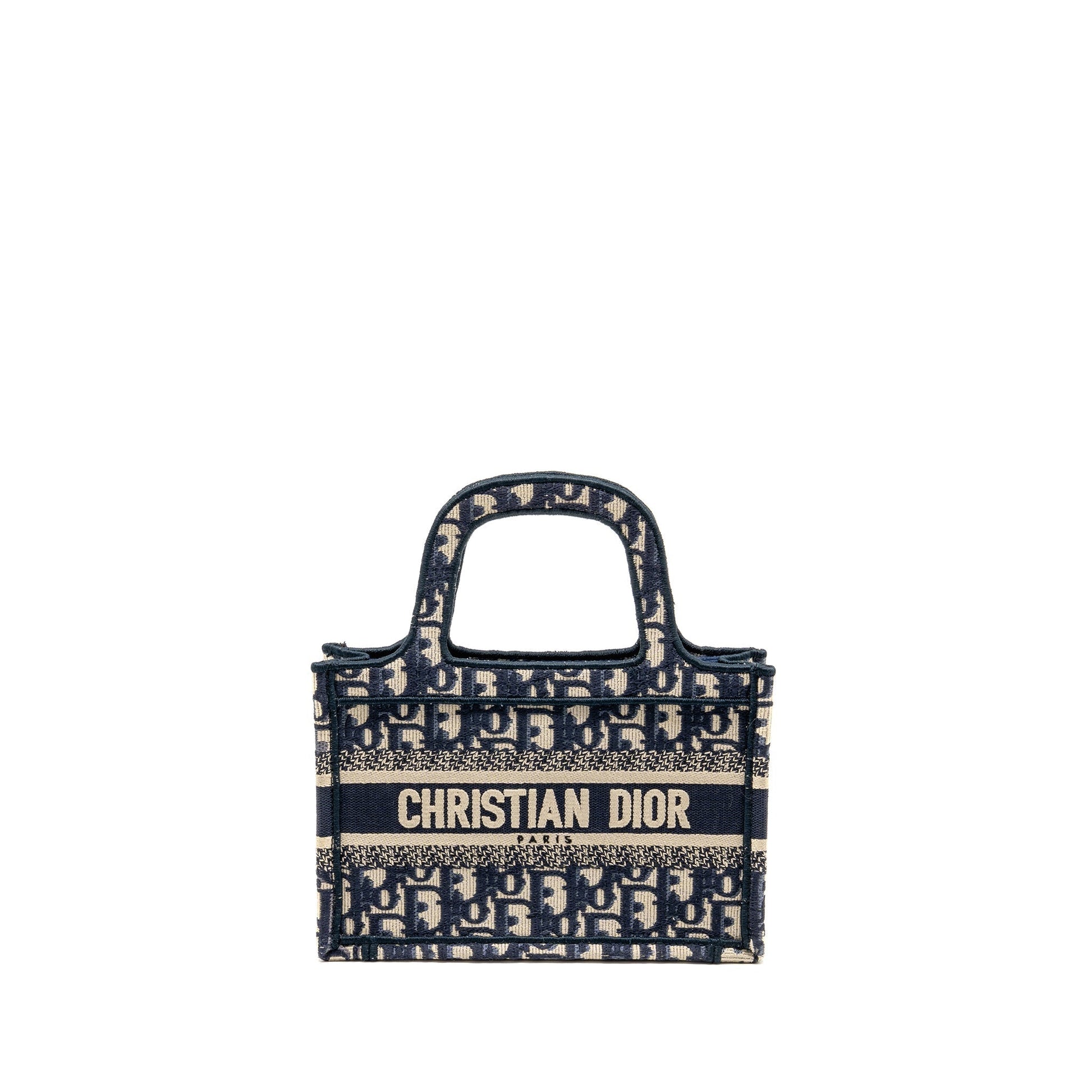 Dior Book Tote Purse Oblique Embriodery Handbag Blue Mini Tote Bag