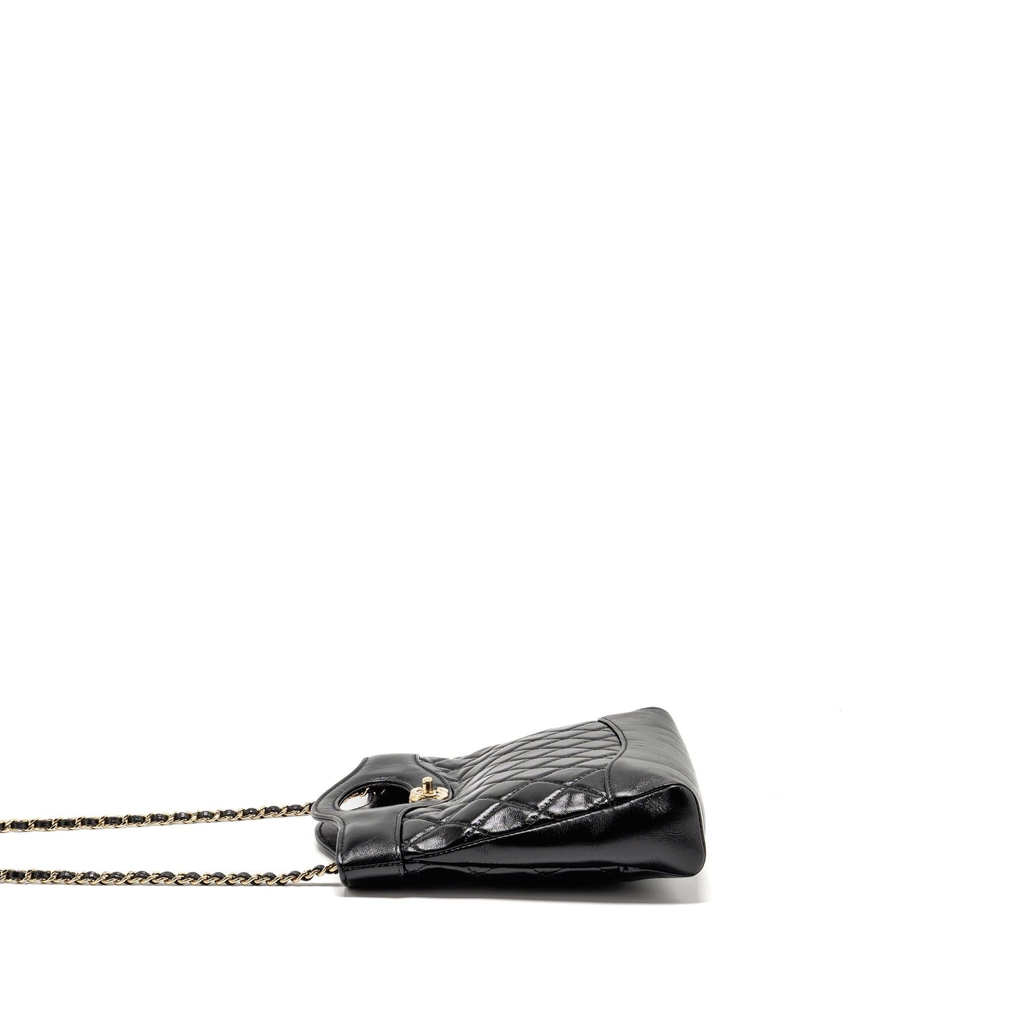 Chanel 31 Shiny Lambskin LGHW Microchip Black Mini Bag Lghw Microchip
