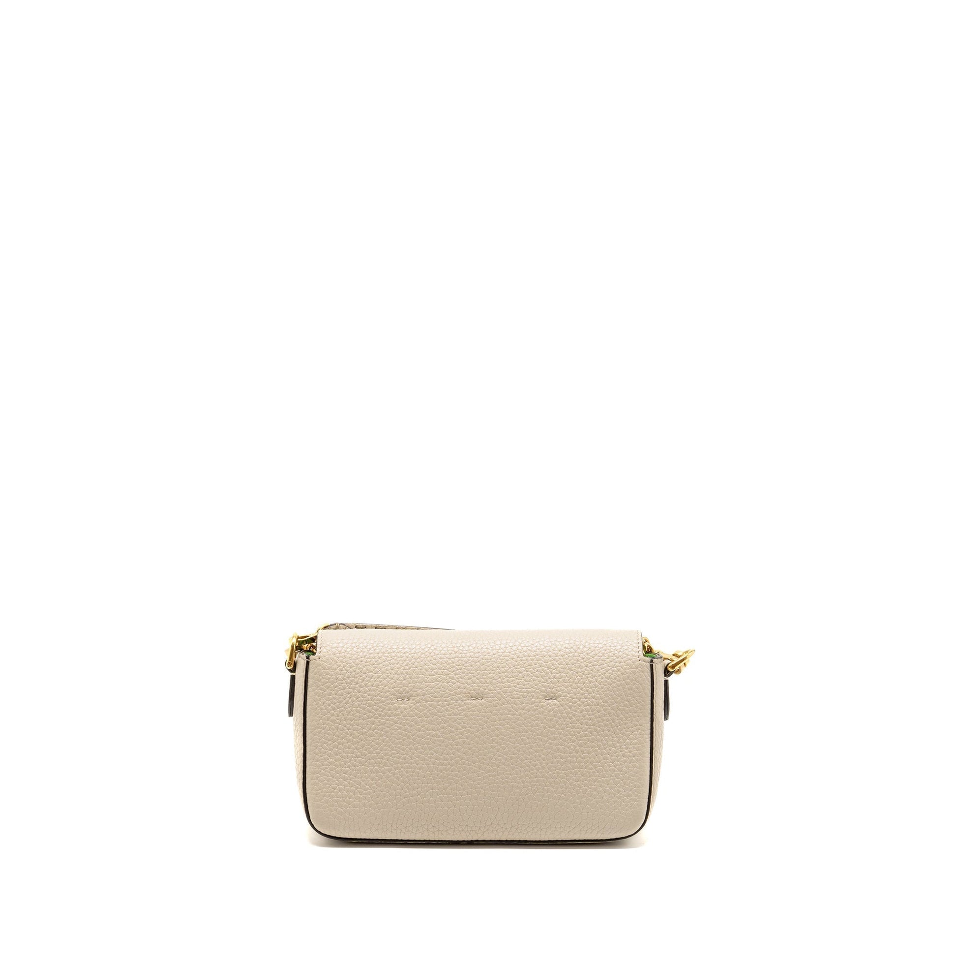 Fendi Baguette Purse Calfskin Light Beige Green Mini Shoulder Bag
