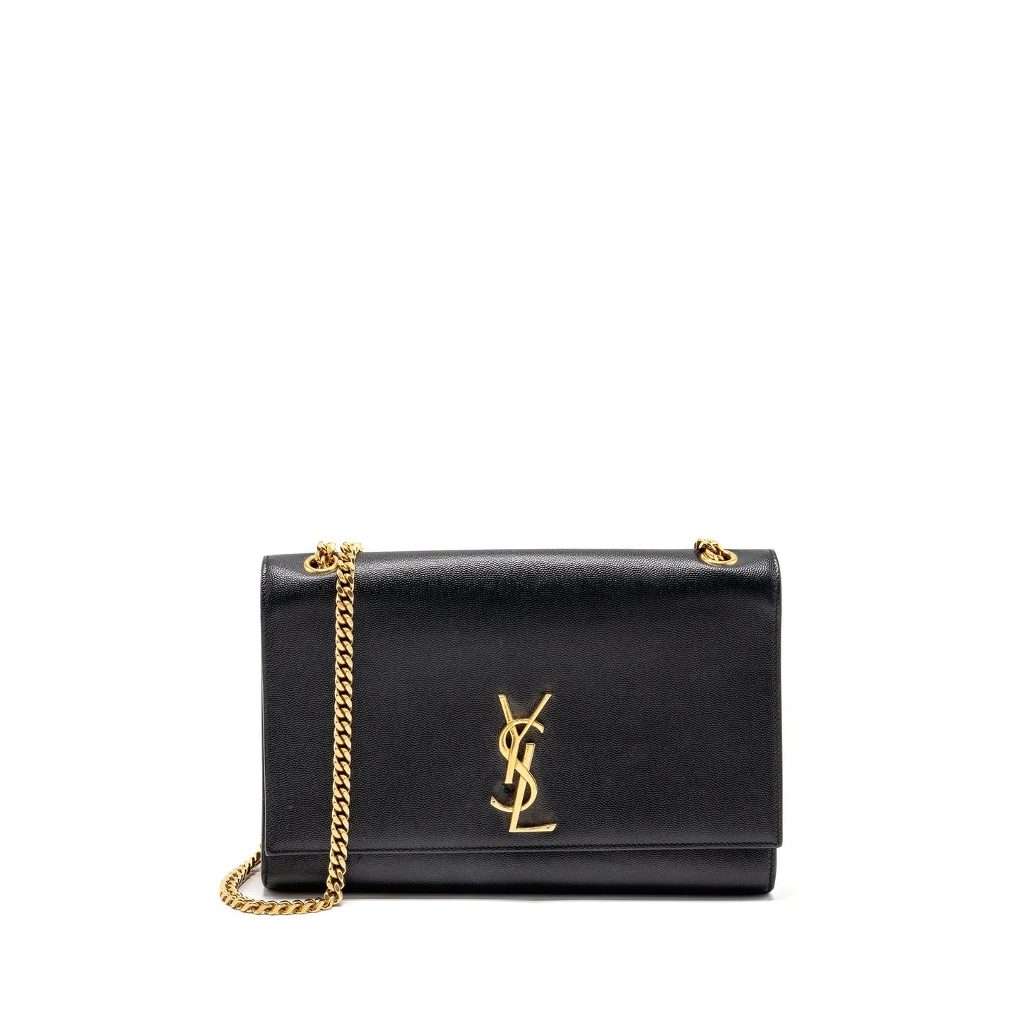 YSL Saint Laurent Saint Laurent Kate Purse Grained Calfskin Travel Black Large Travel Bag