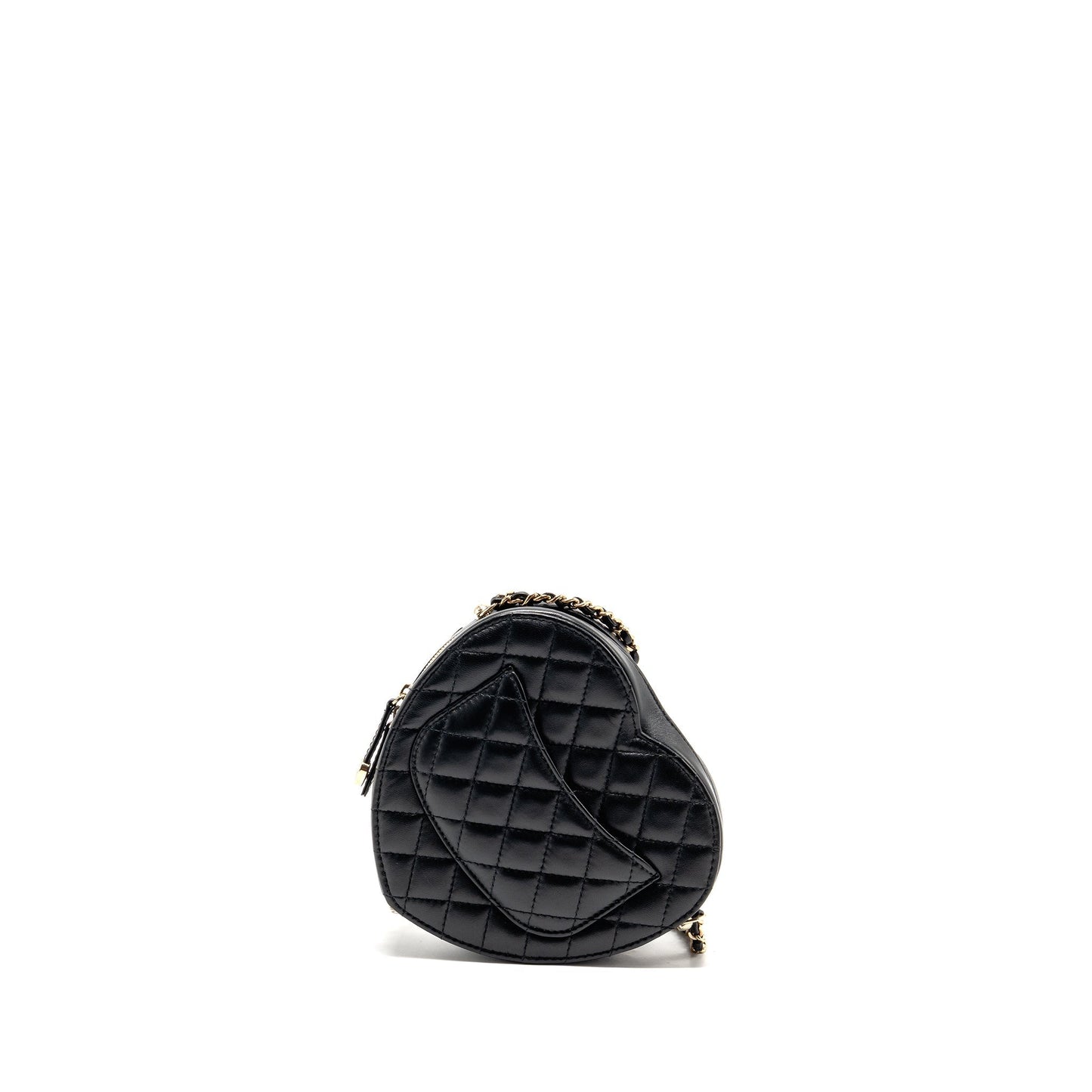 Chanel 22S Heart Lambskin LGHW Microchip Black Handbag Microchip 3