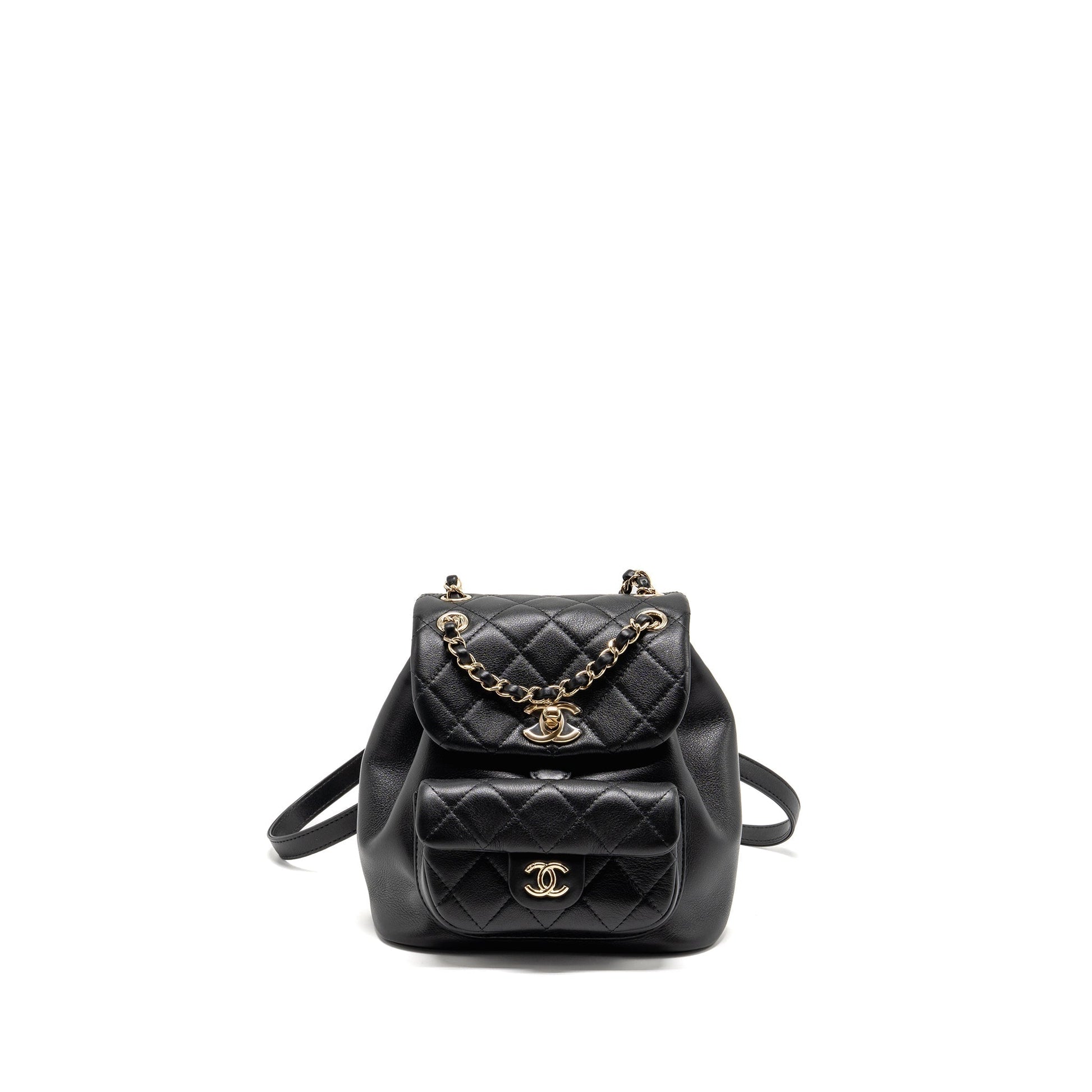 Chanel Duma Backpack calfskin LGHW microchip Black Microchip 1
