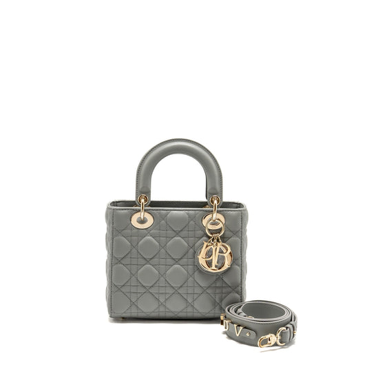Dior Lady My Abc Purse Lambskin Grey Stone Small Travel Bag