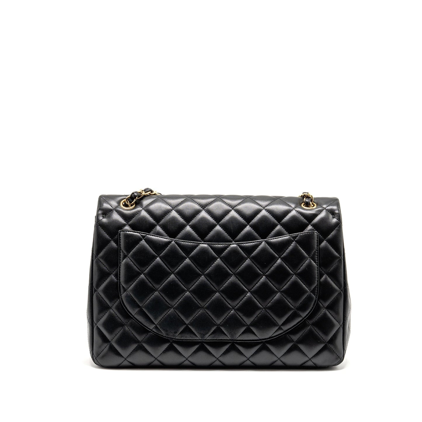 Chanel Maxi Single Flap Lambskin GHW Black Shoulder Bag Cf Black1