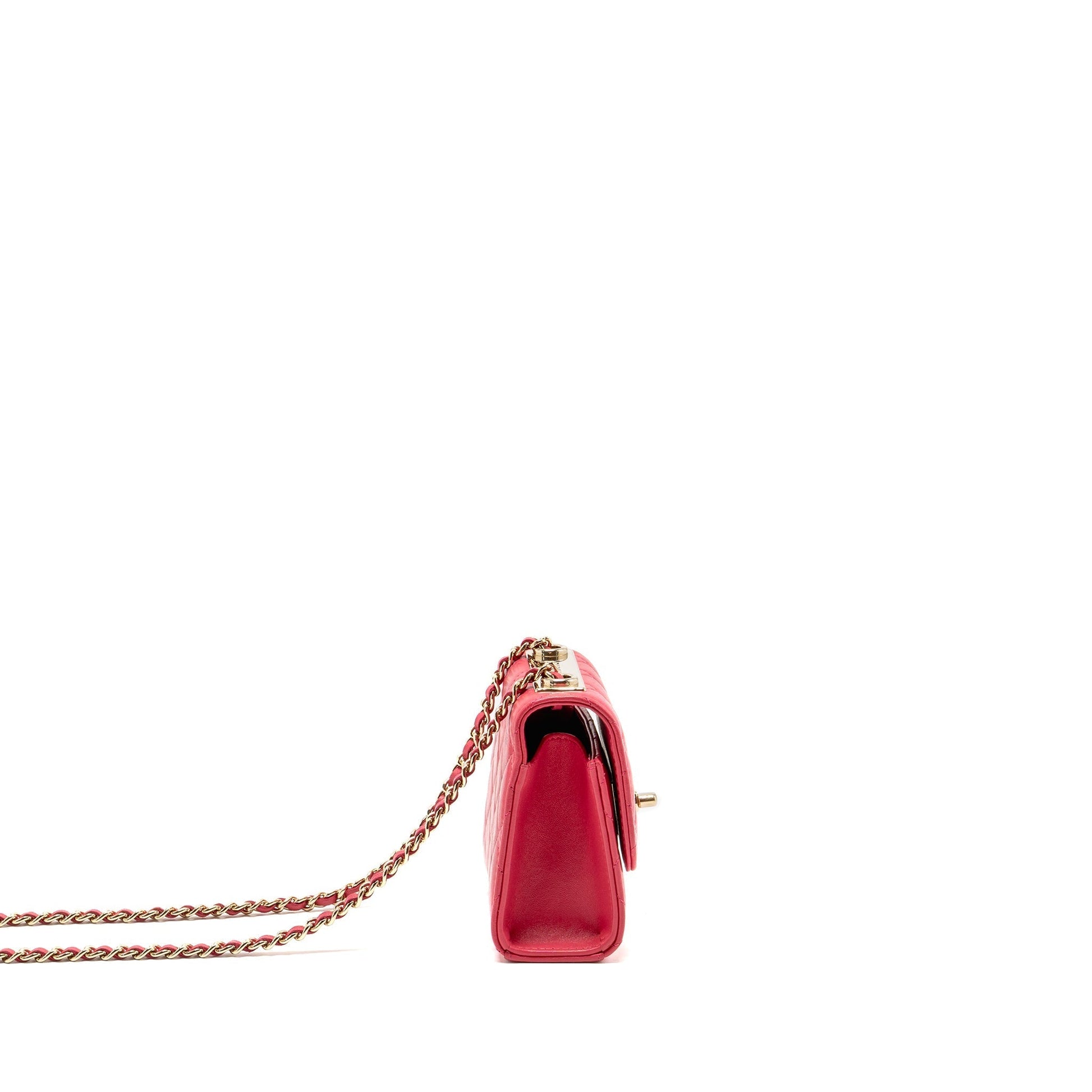Chanel Trendy CC Lambskin LGHW Pink Clutch Bag Pink Lghw