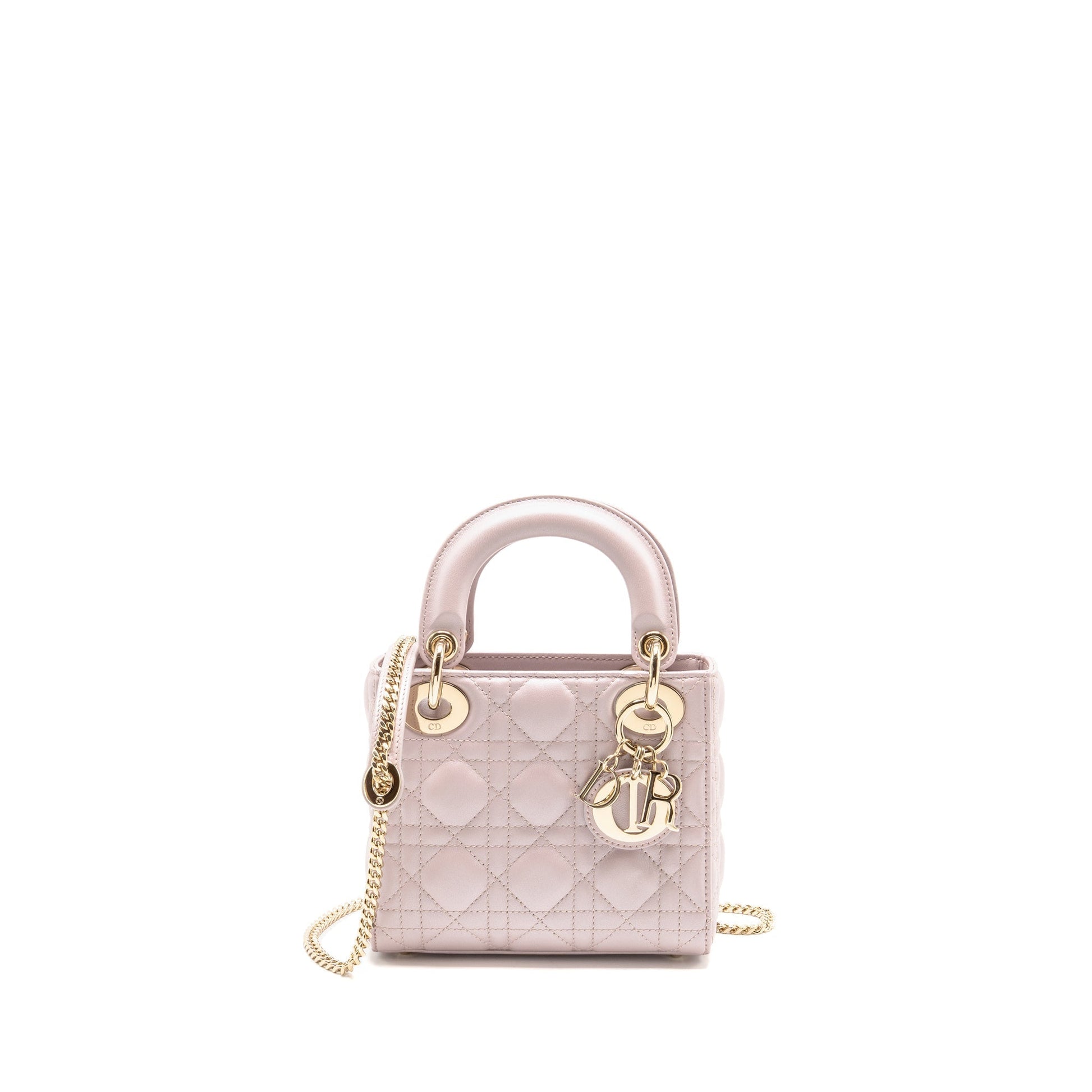 Dior Lady Lambskin Light Handbag Pink Mini Travel Bag
