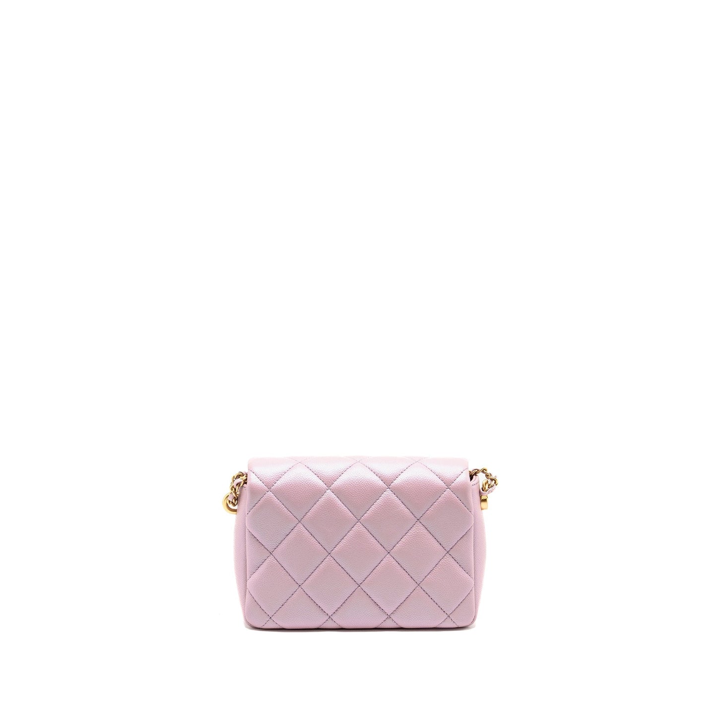 Chanel 21K My Perfect Flap Caviar Iridescent Pink Shoulder Bag