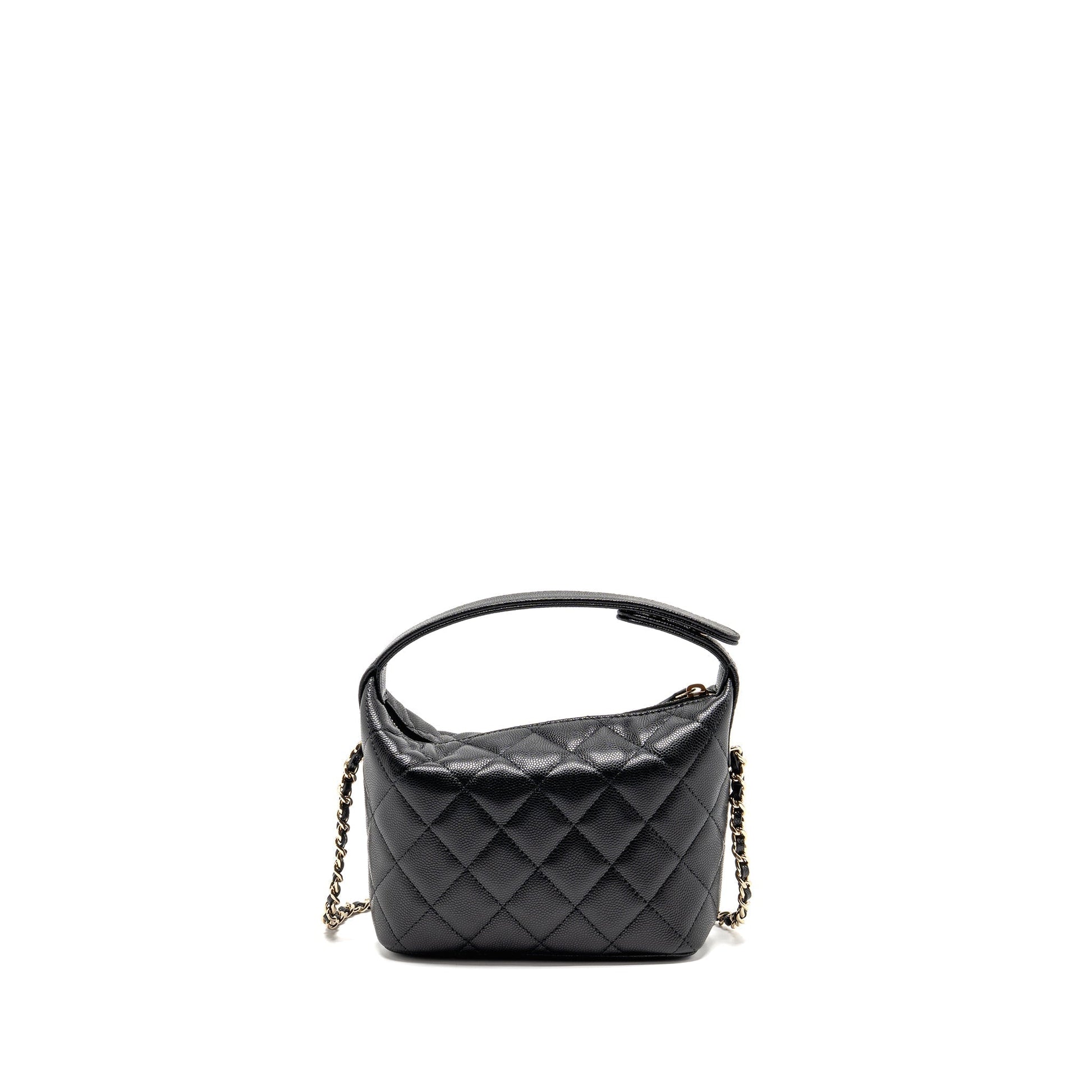 Chanel 25c Detail CC Logo Quilted Hobo Black Shoulder Bag Lghwmicrochip 1