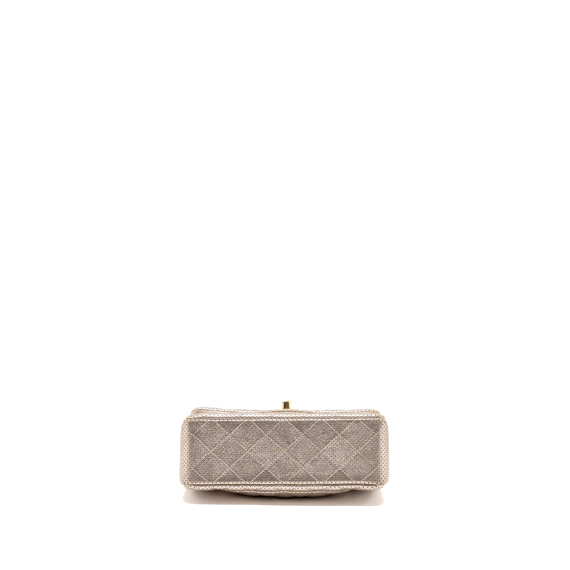 Chanel Rectangular Flap Perforated Gold Shoulder Bag