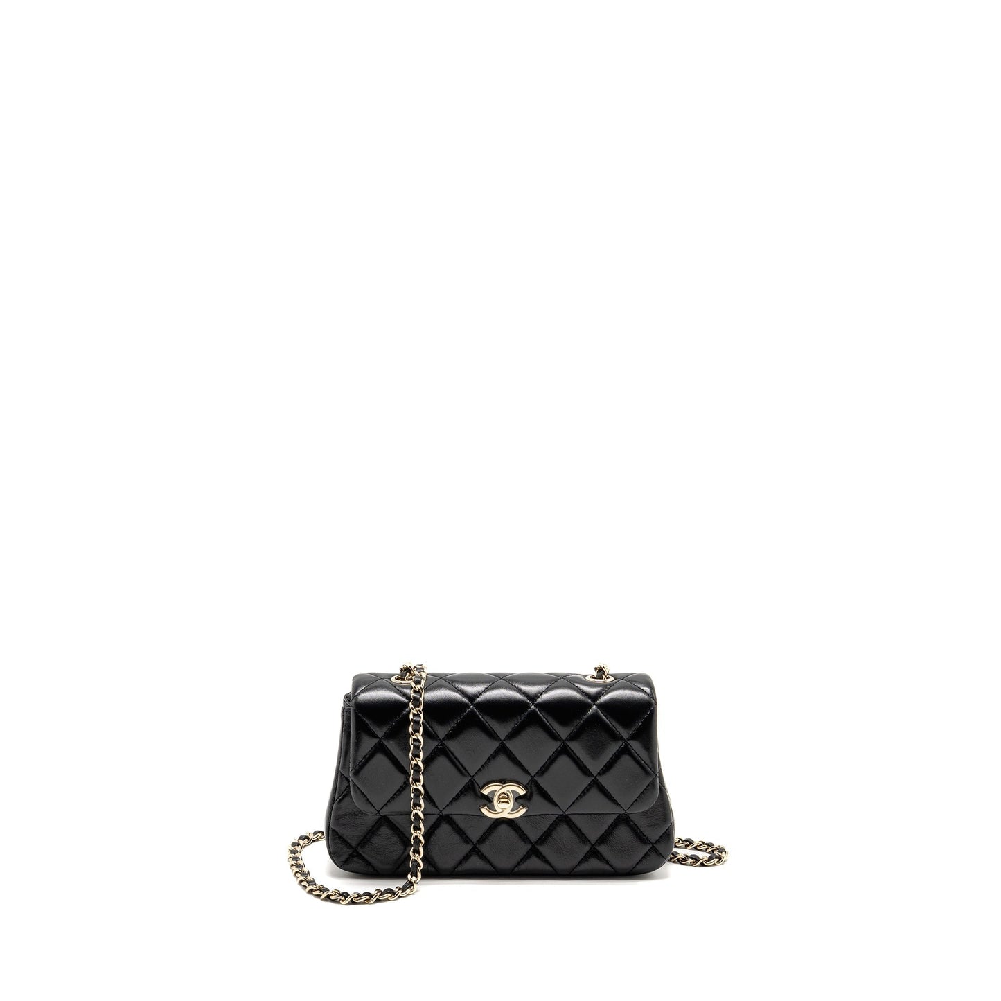 Chanel 25s Flap Lambskin GHW microchip Black Shoulder Bag